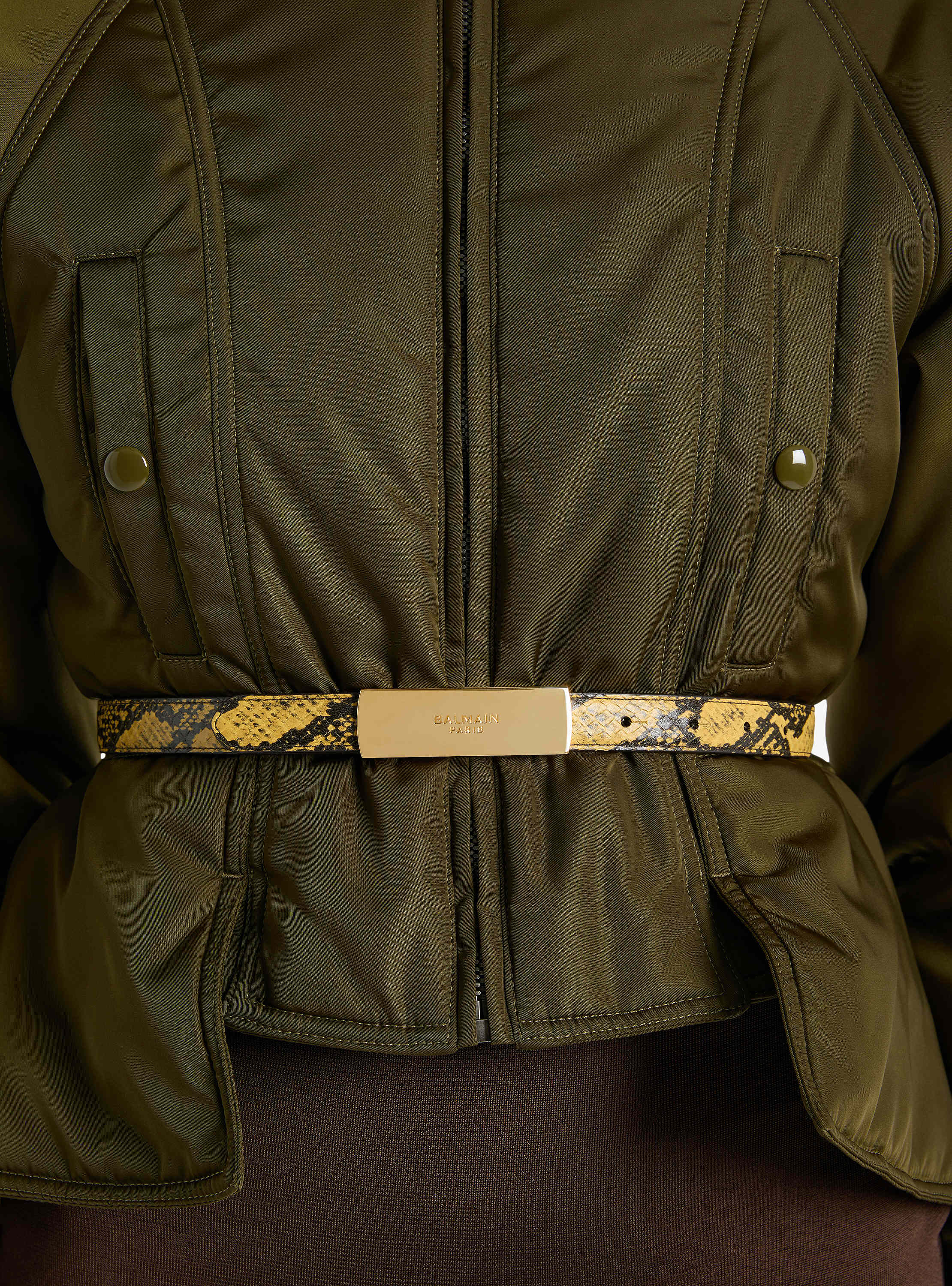 Balmain belt in python-effect leather