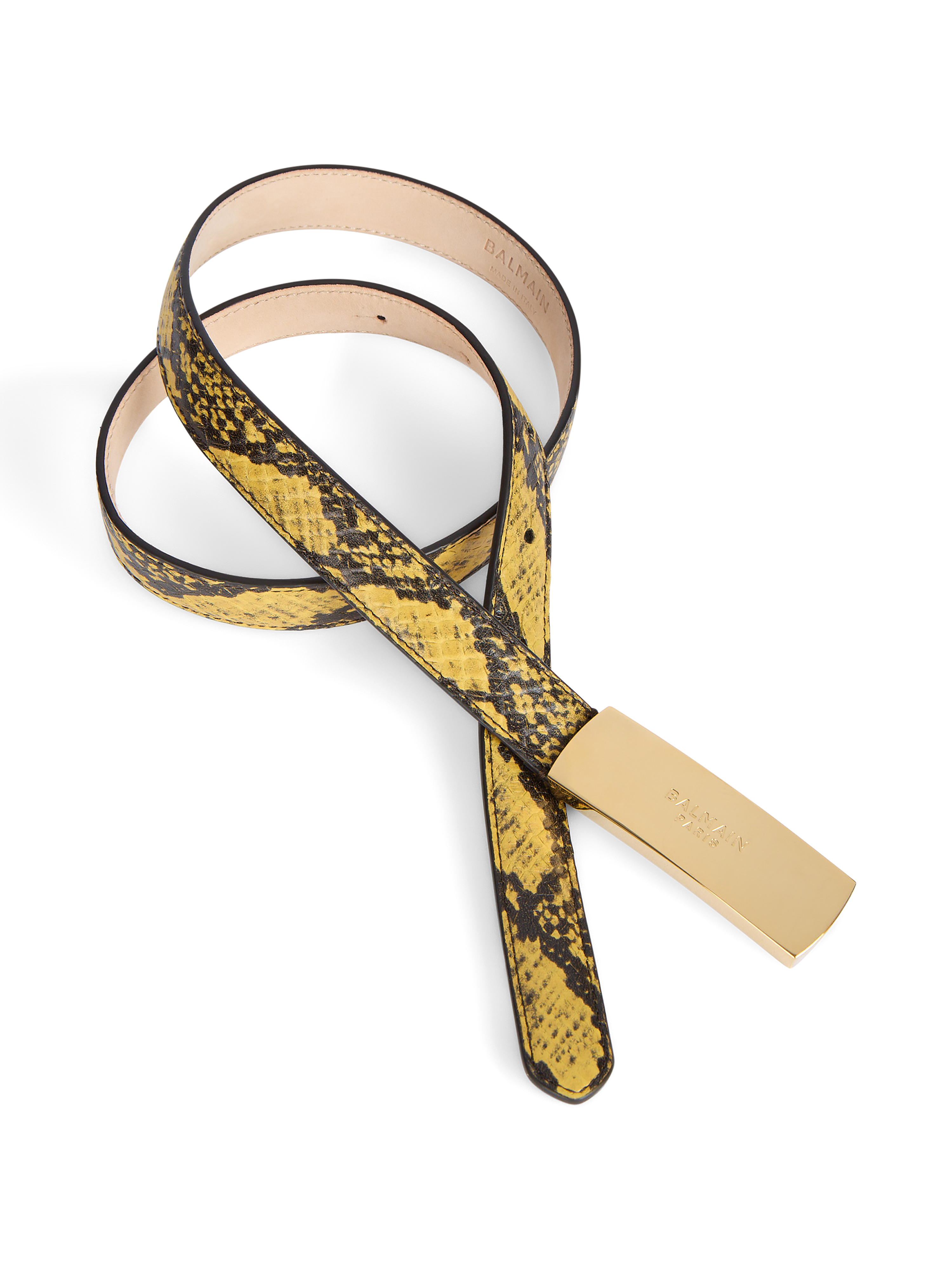 Balmain belt in python-effect leather