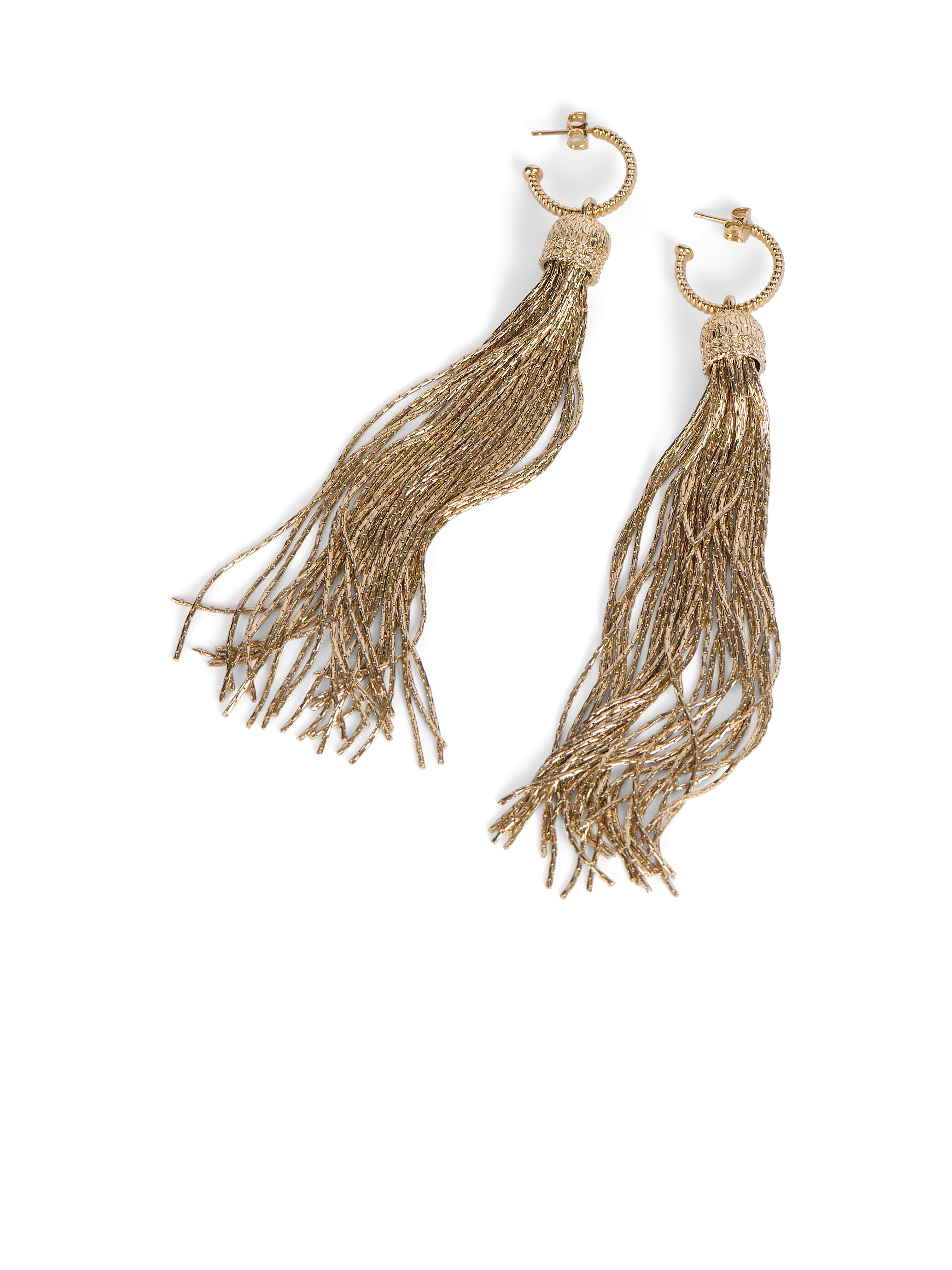 Brass tassel earrings