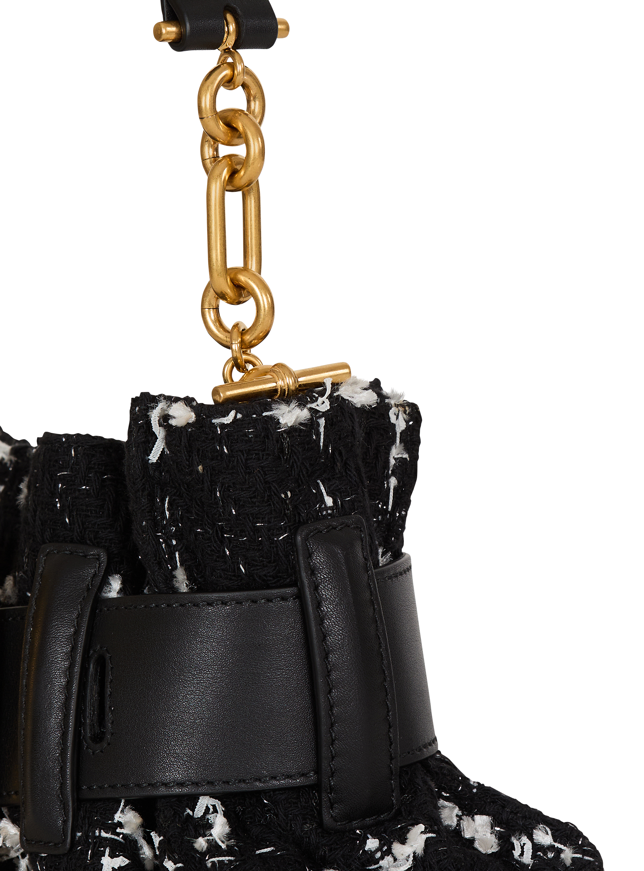 Mini Anthem bag in smooth leather and tweed