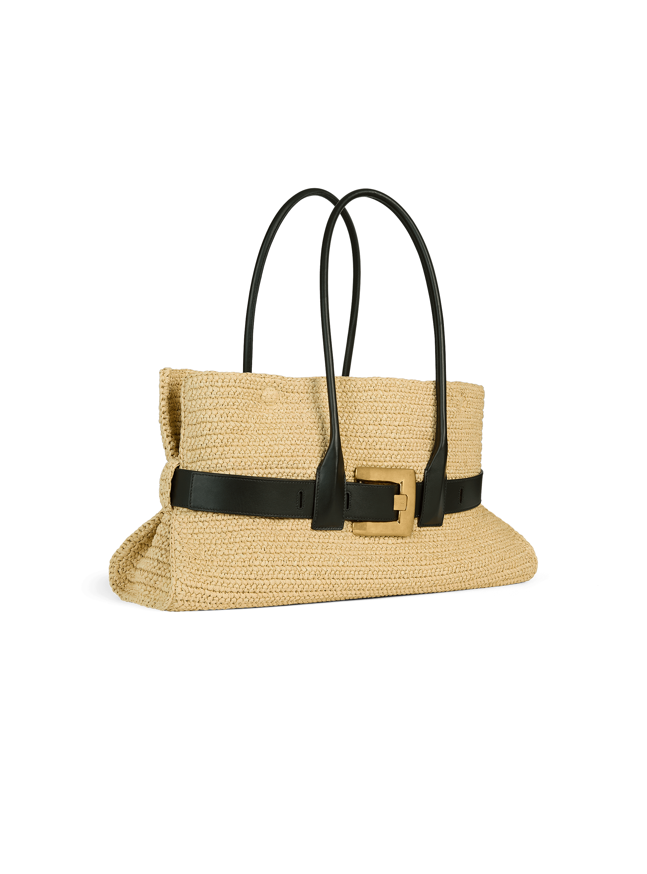 Large Anthem bag in smooth leather and crochet