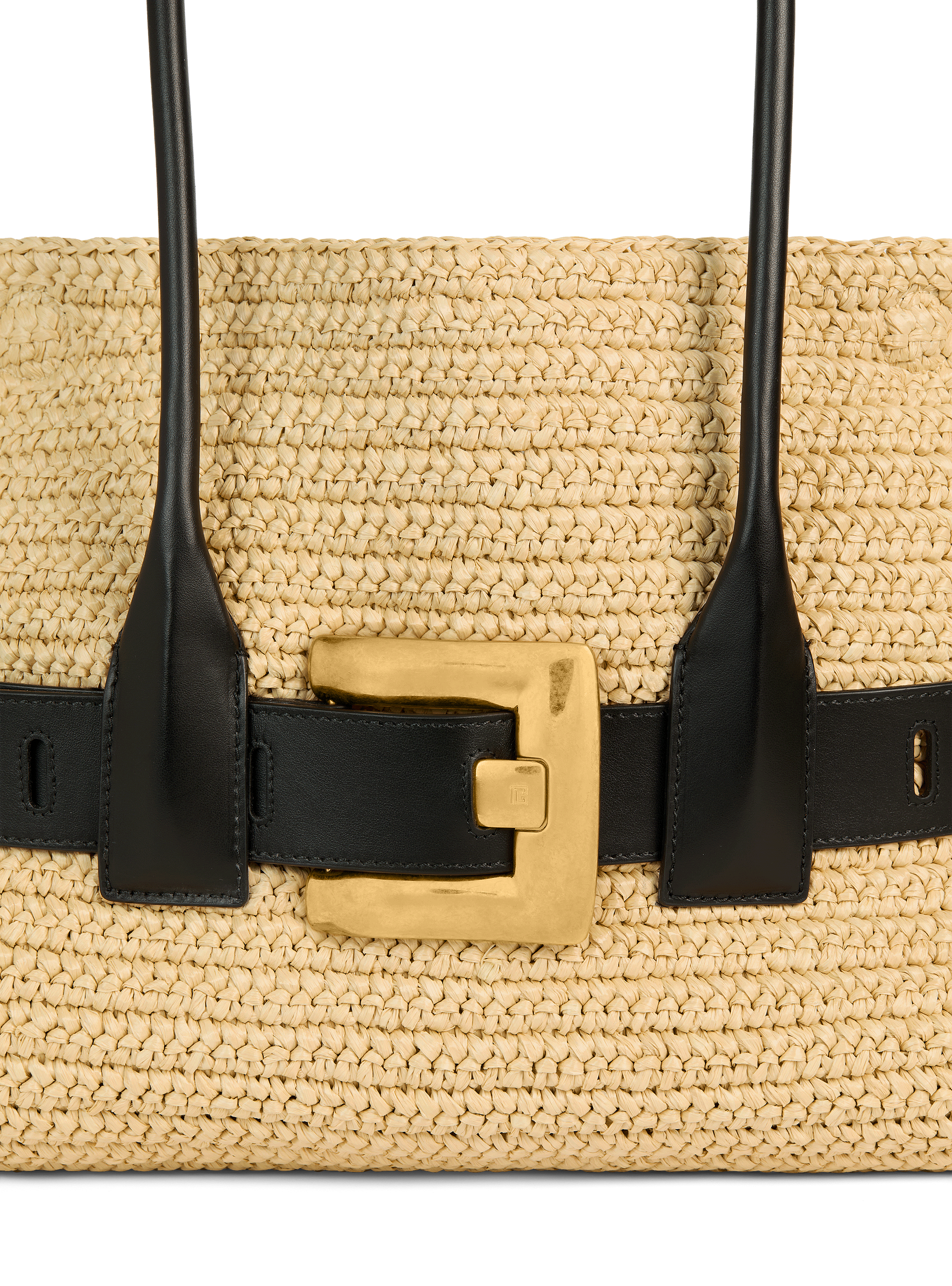 Large Anthem bag in smooth leather and crochet