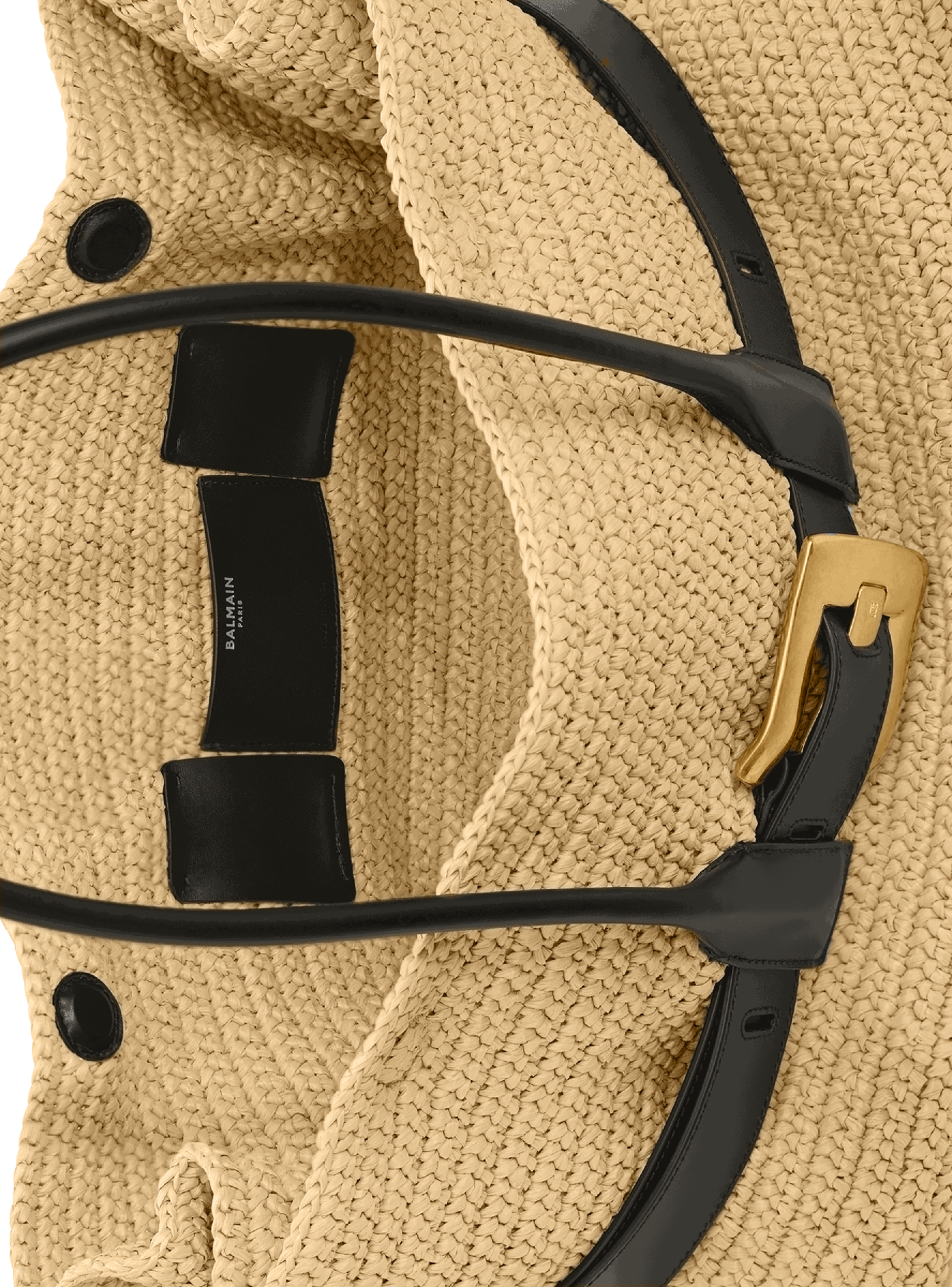 Large Anthem bag in smooth leather and crochet