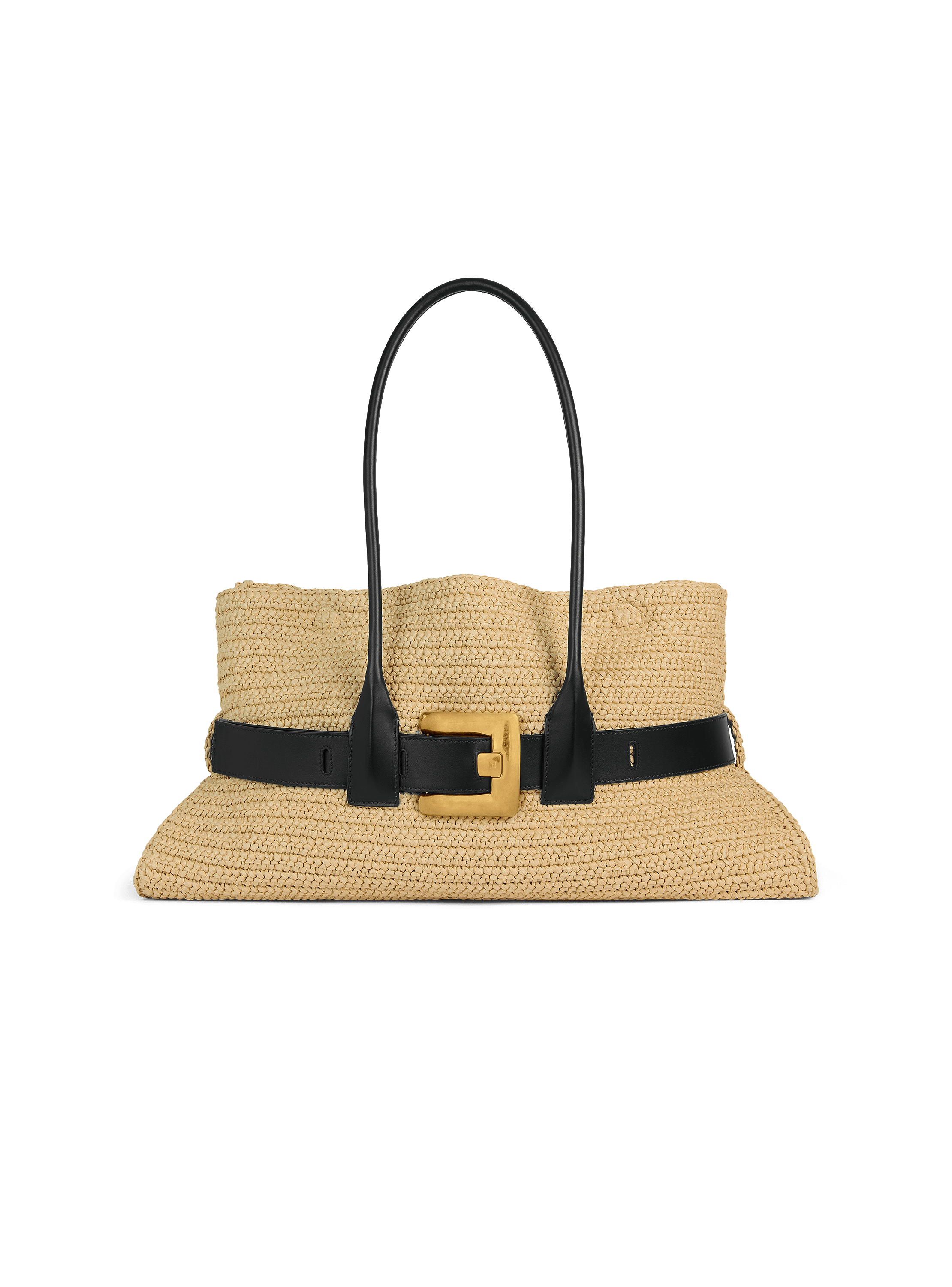 Large Anthem bag in smooth leather and crochet