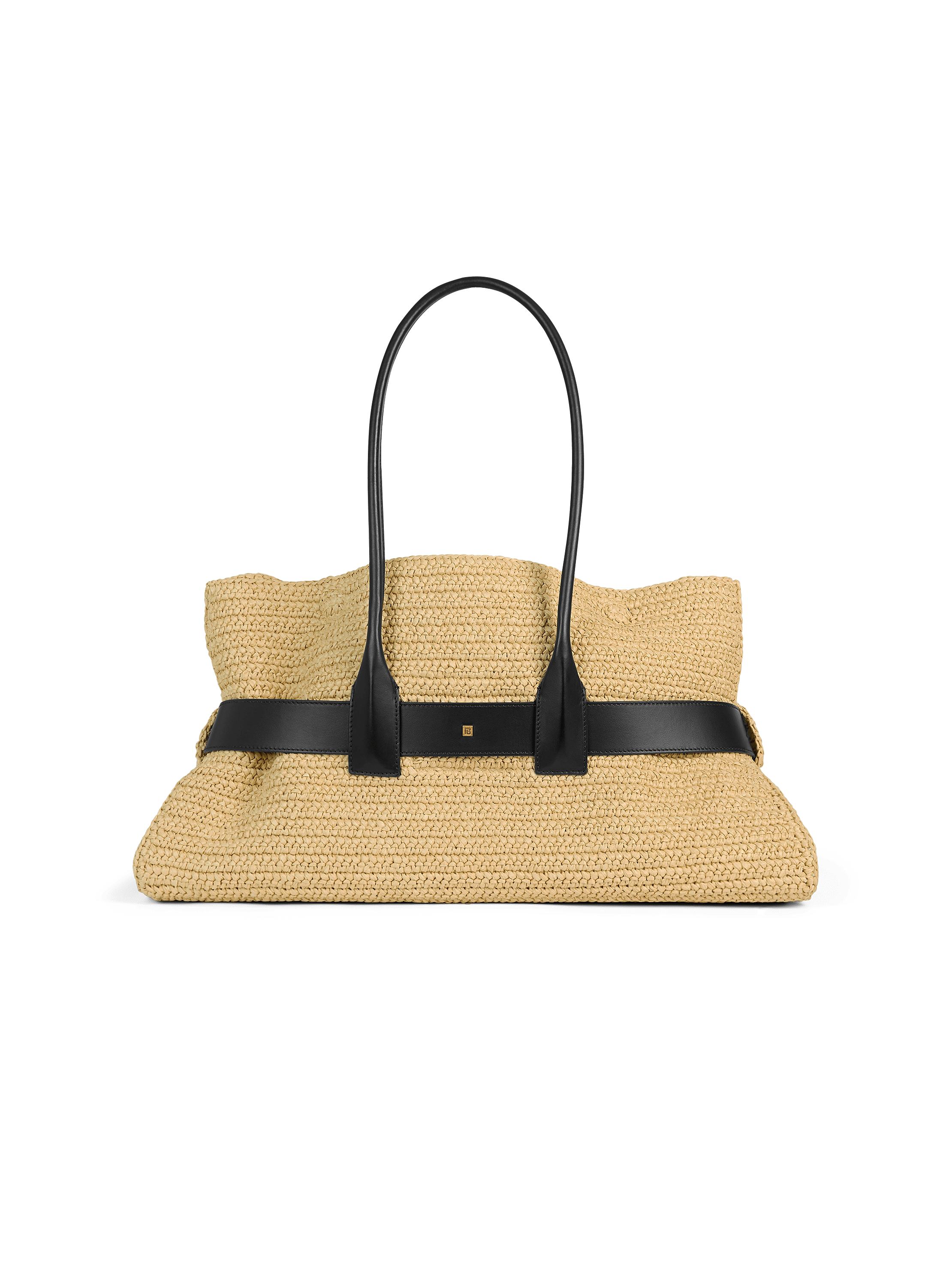 Large Anthem bag in smooth leather and crochet