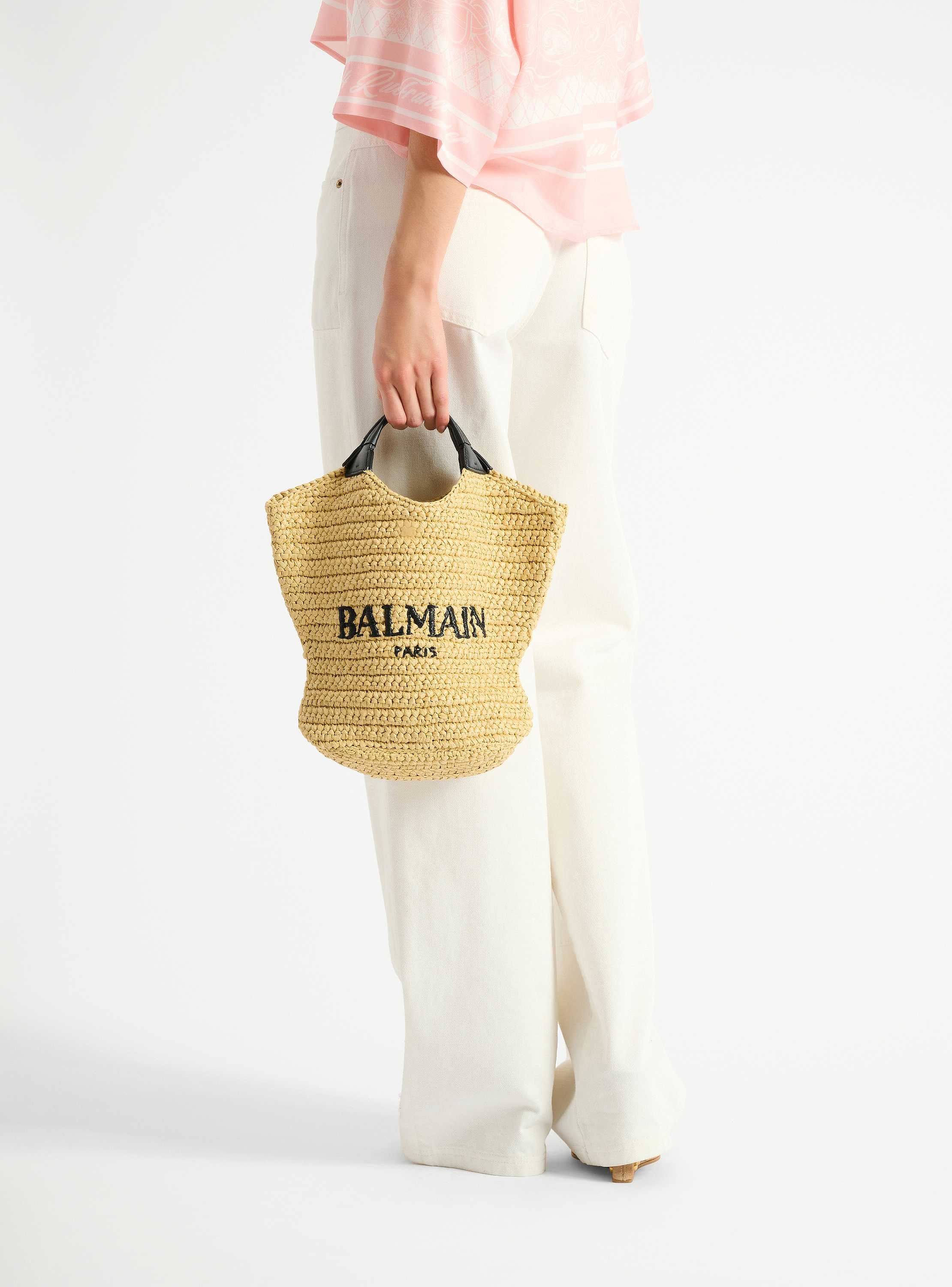 Mini Balmain crochet tote bag