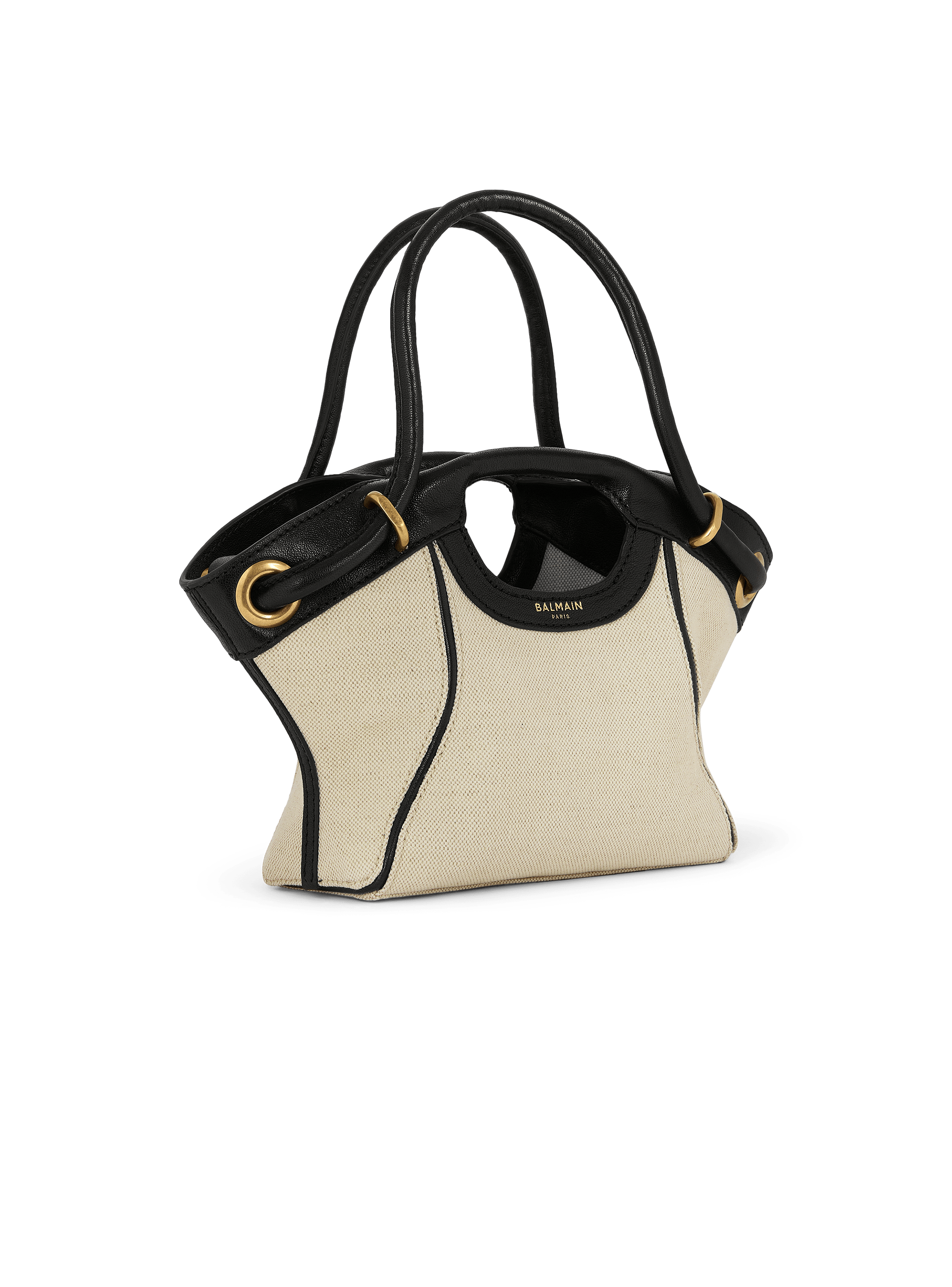 Bolso cab&aacute;s Tote Small de lona y piel lisa