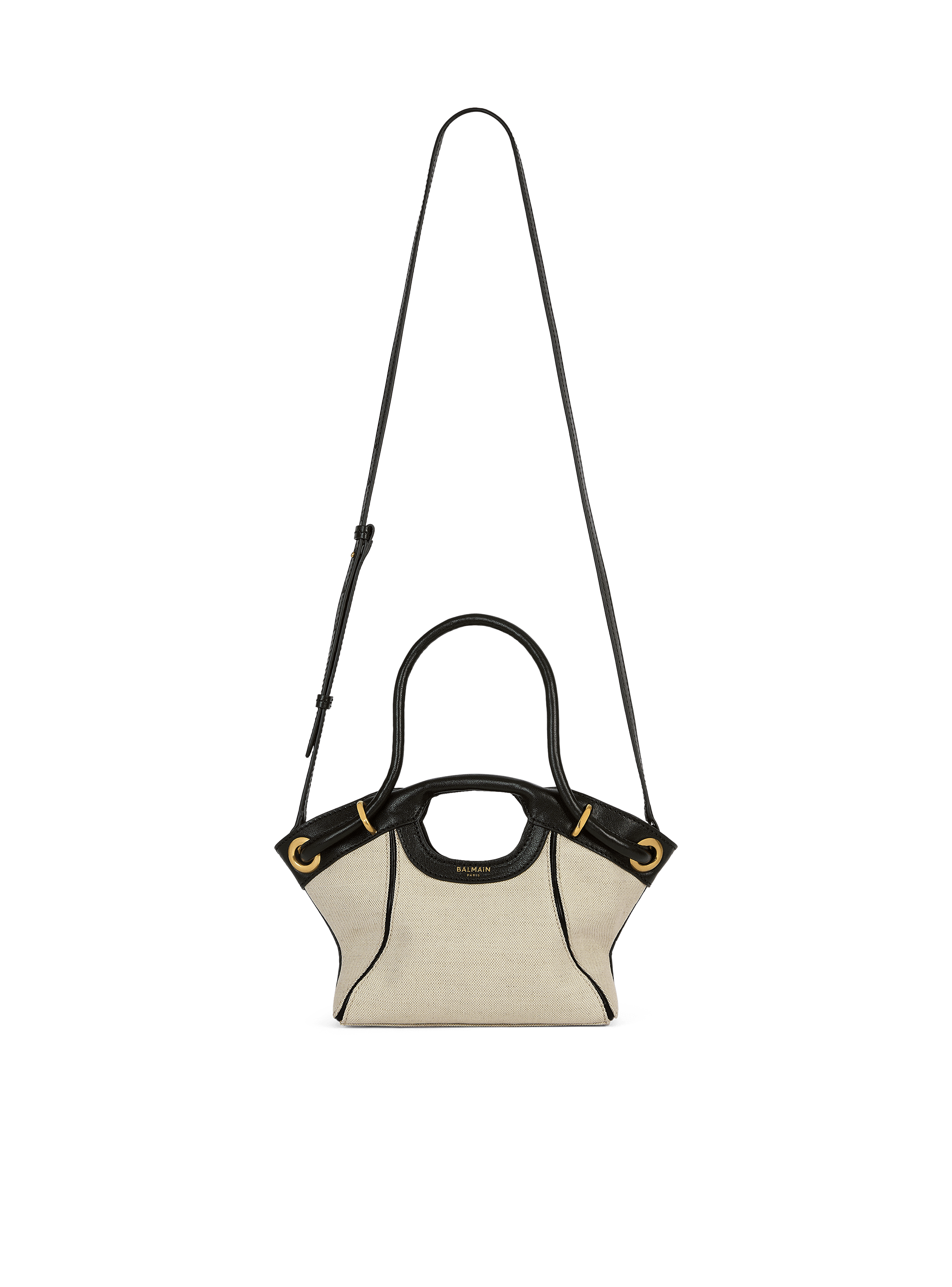 Bolso cab&aacute;s Tote Small de lona y piel lisa