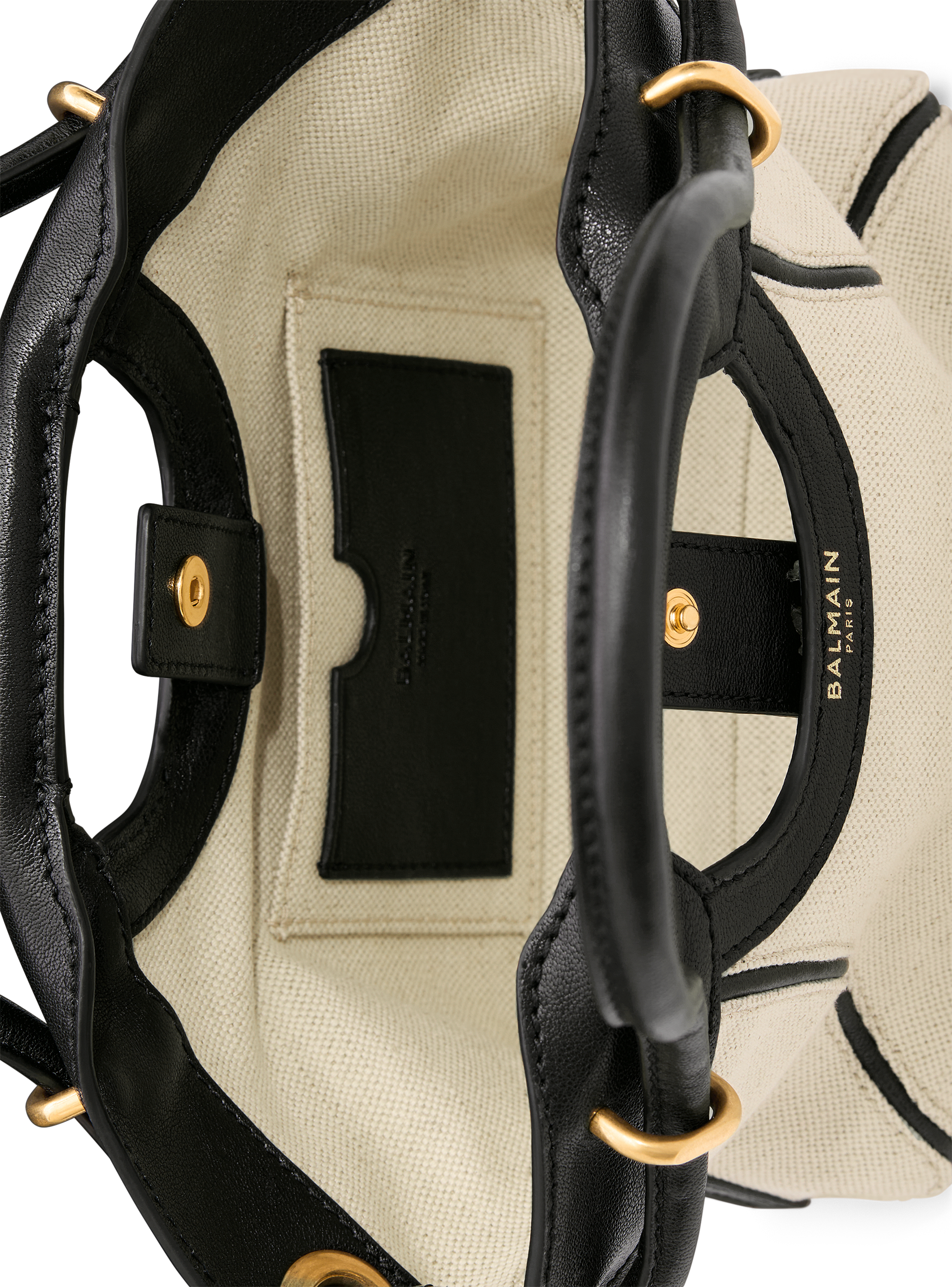 Bolso cab&aacute;s Tote Small de lona y piel lisa