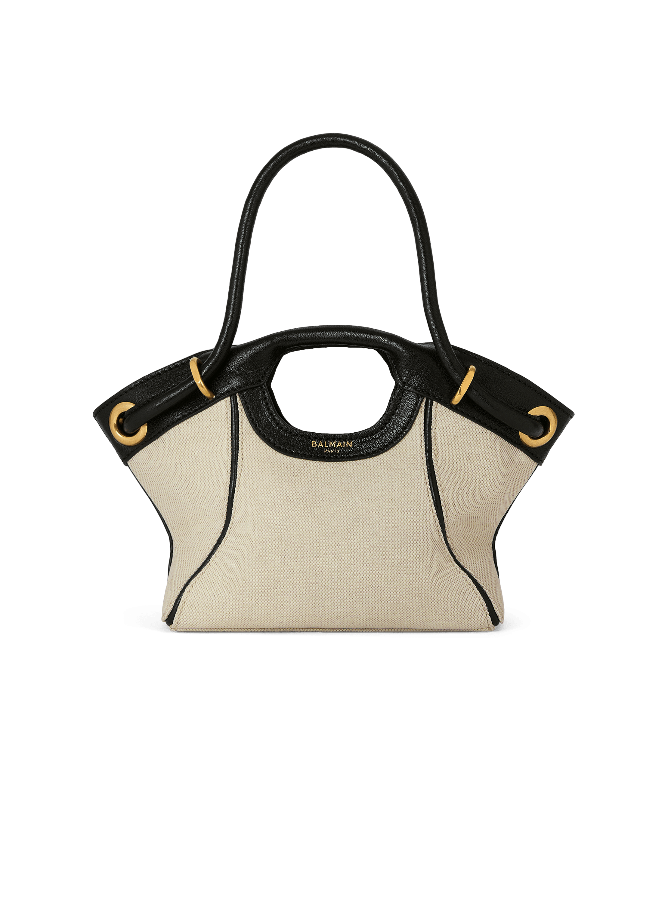 Bolso cab&aacute;s Tote Small de lona y piel lisa