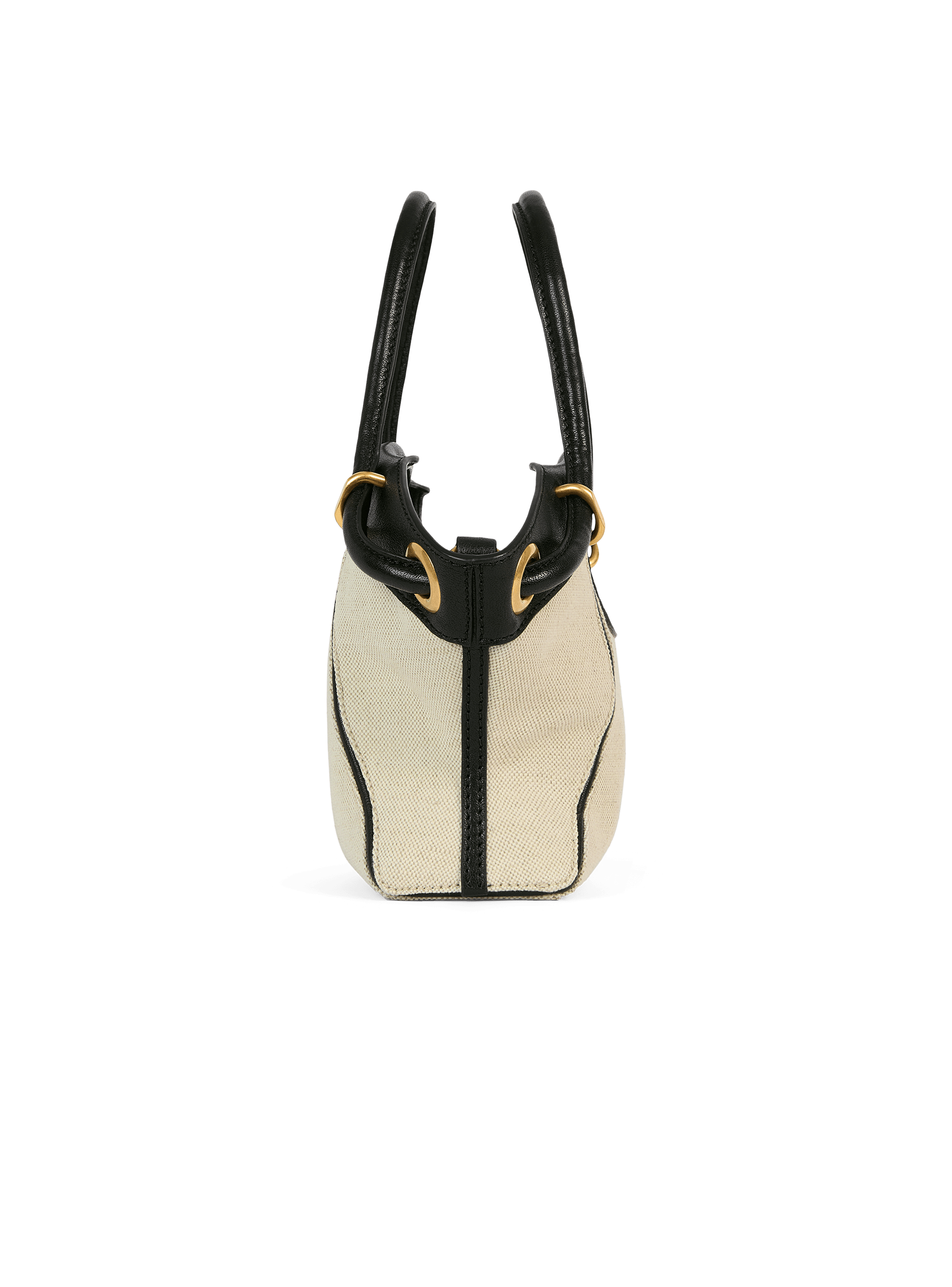 Bolso cab&aacute;s Tote Small de lona y piel lisa