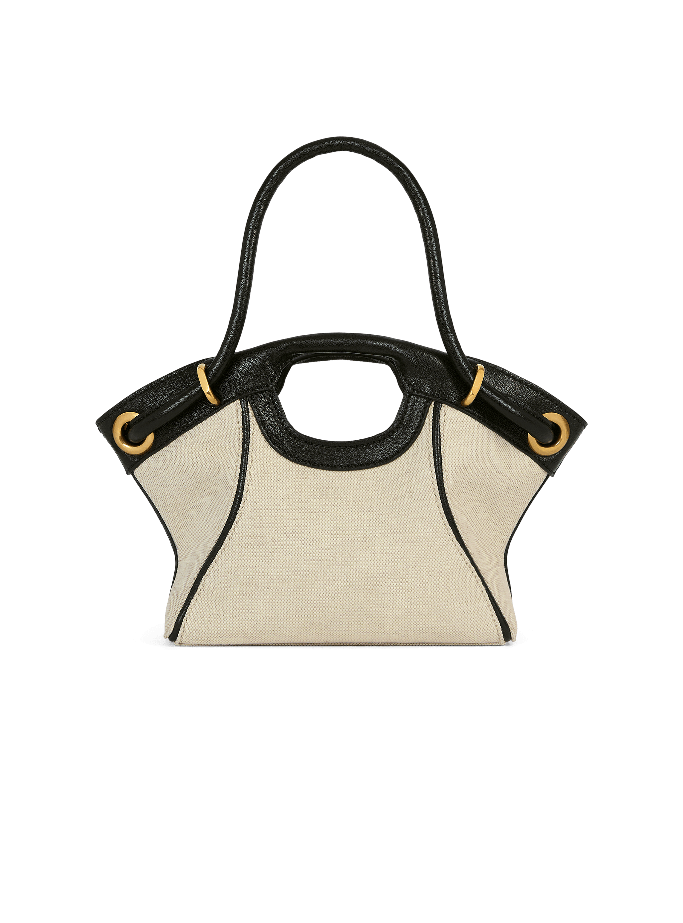 Bolso cab&aacute;s Tote Small de lona y piel lisa