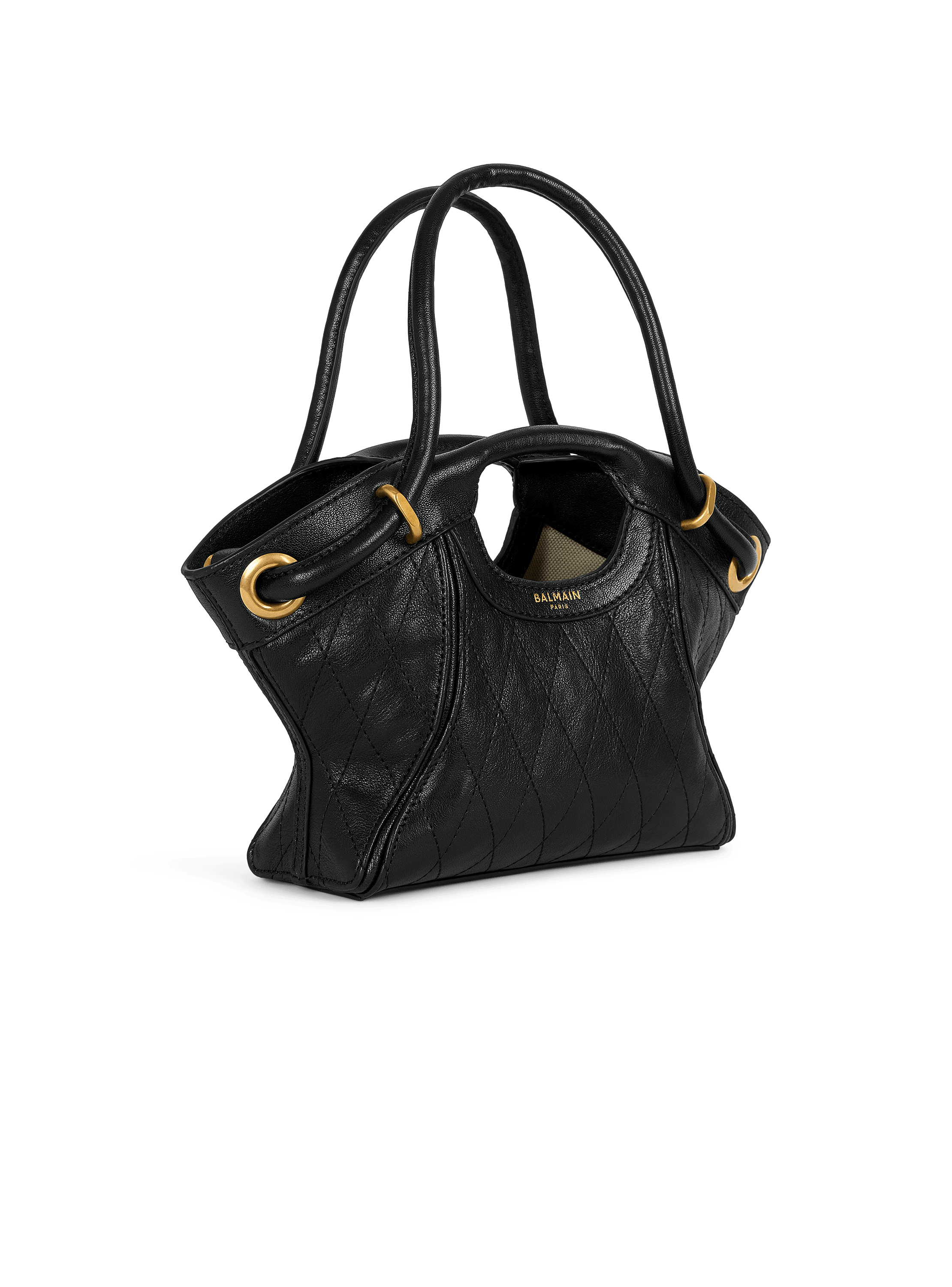 Small Tote in smooth topstitched leather