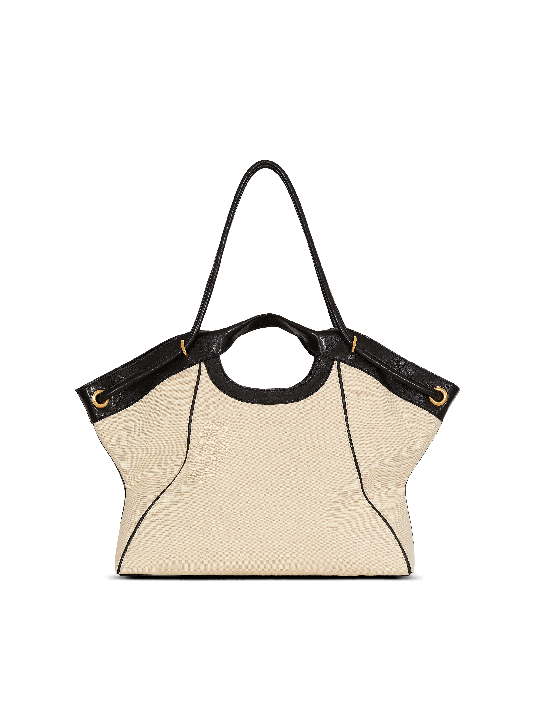 Bolso cab&aacute;s Tote Large de lona y piel lisa
