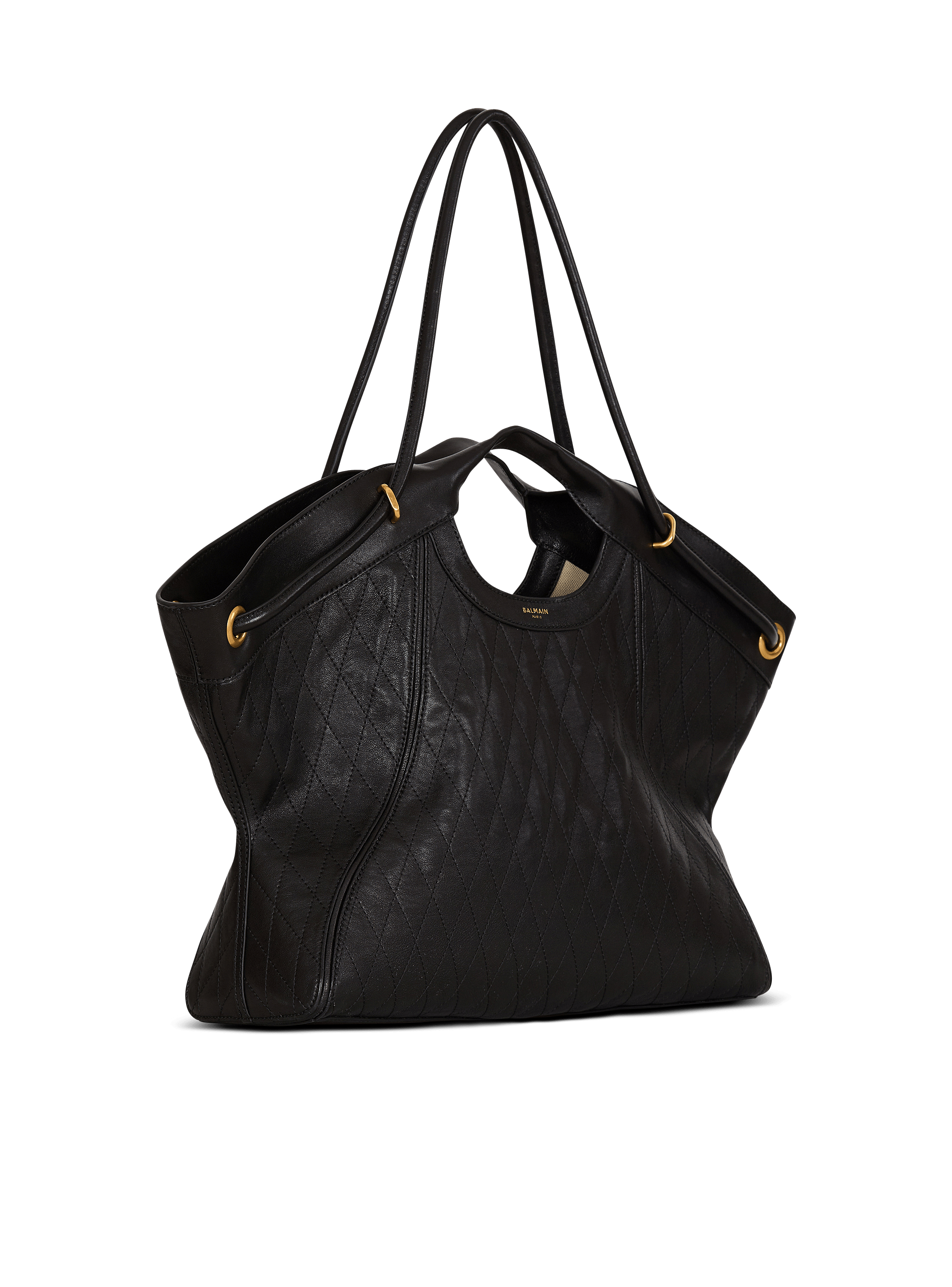 Borsa shopper Tote grande in pelle con impunture