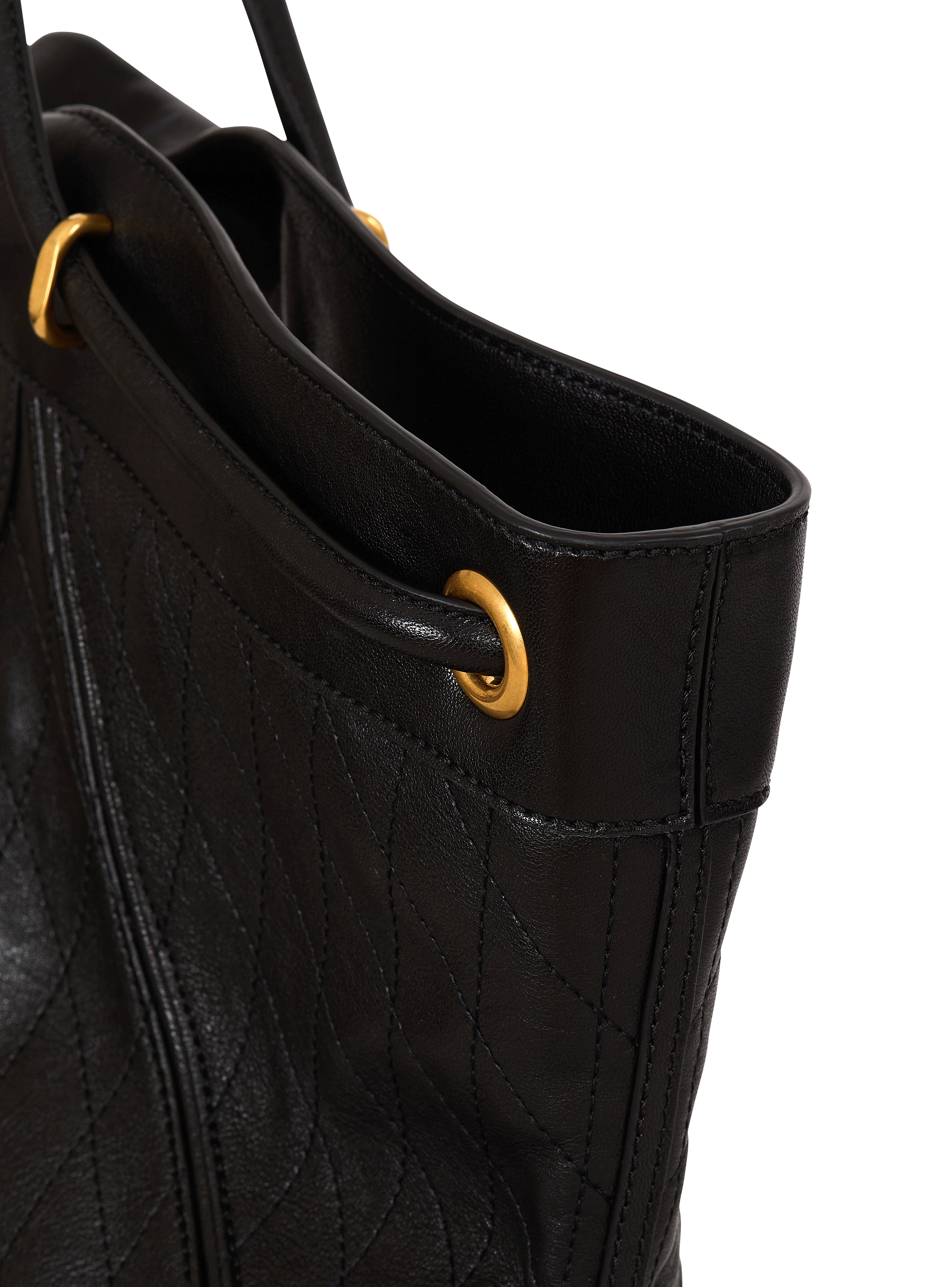 Borsa shopper Tote grande in pelle con impunture
