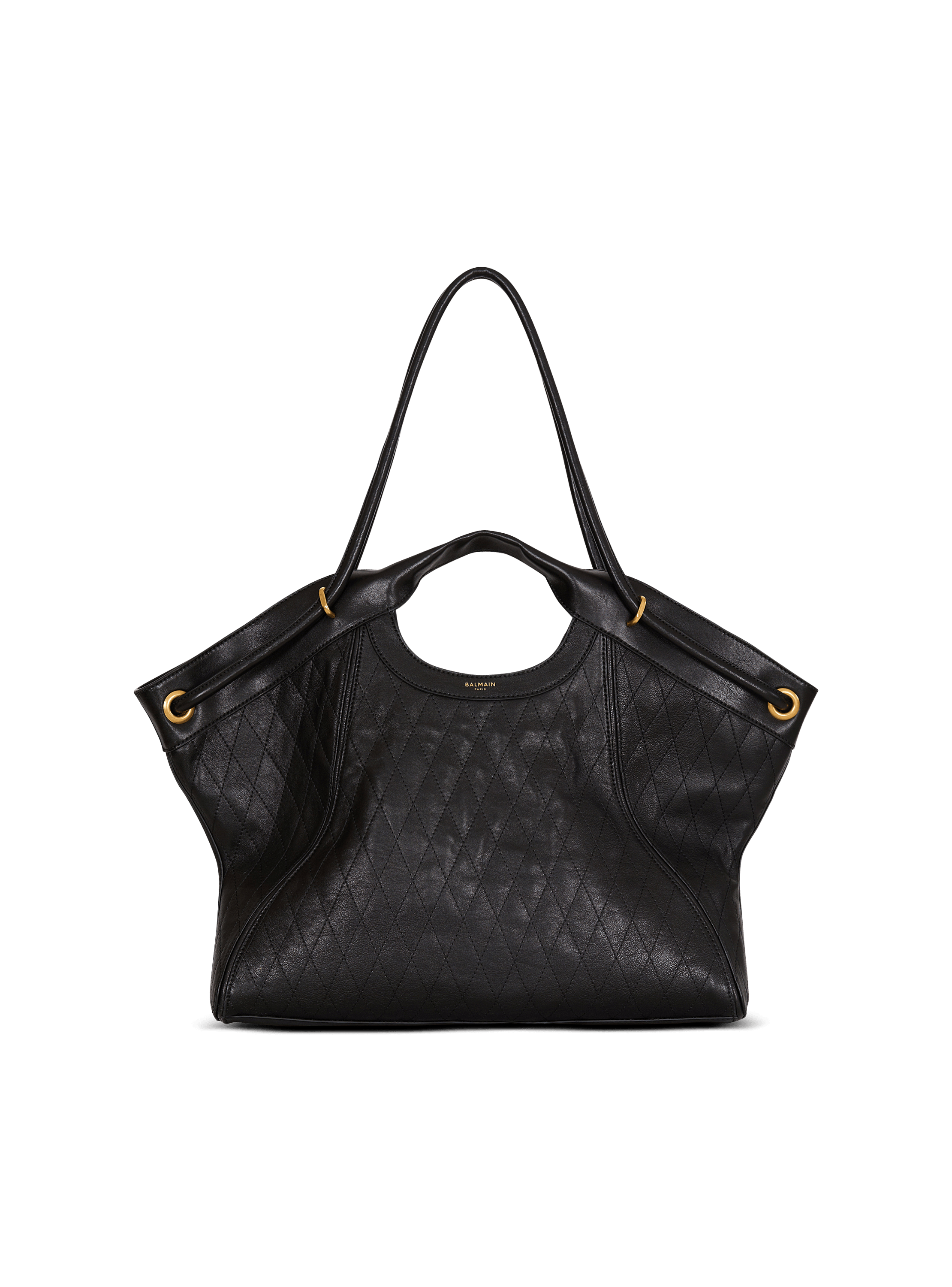 Borsa shopper Tote grande in pelle con impunture