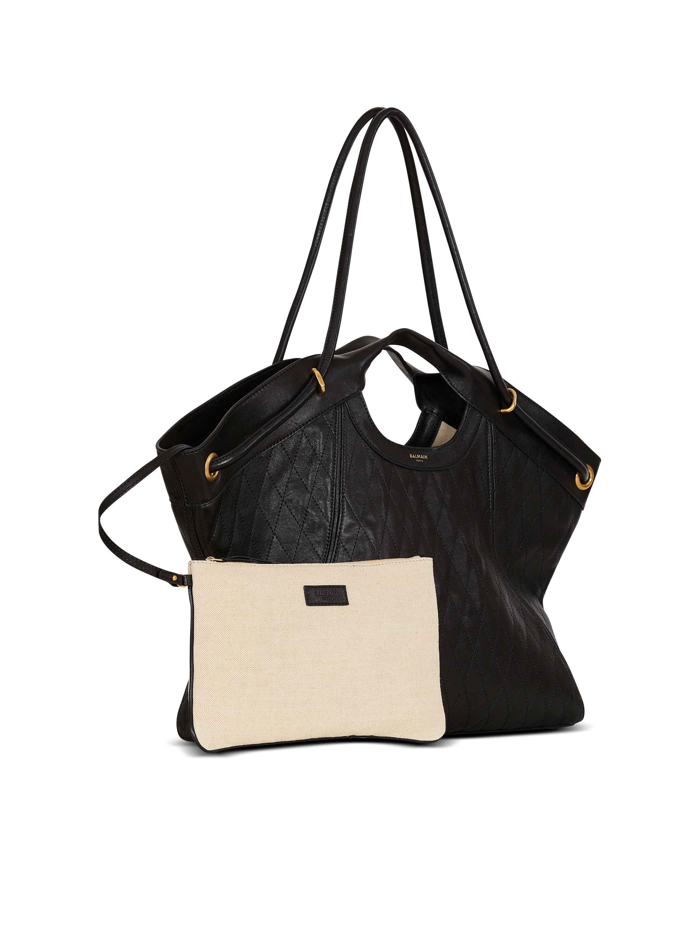 Borsa shopper Tote grande in pelle con impunture