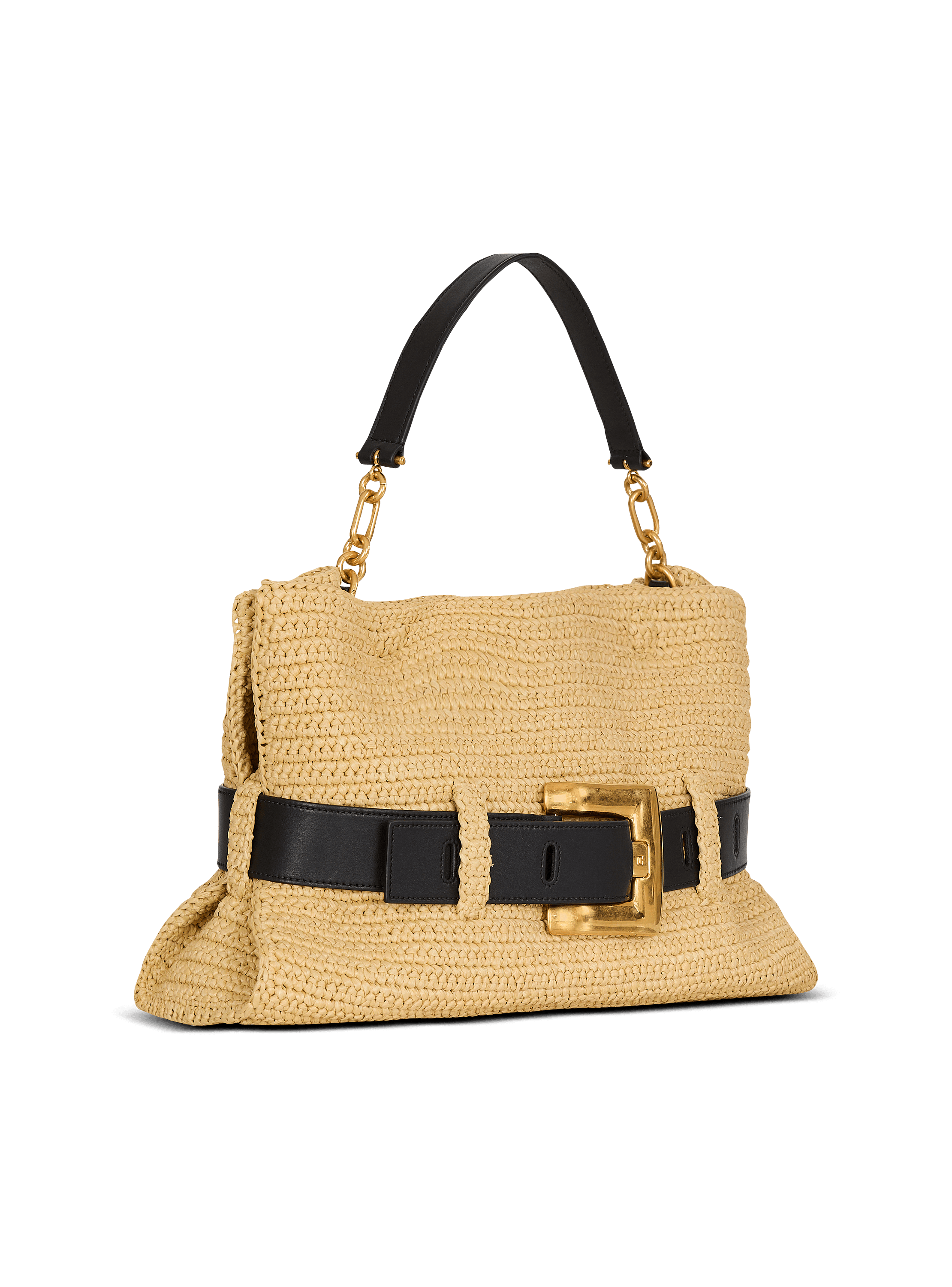 Medium Anthem bag in smooth leather and crochet