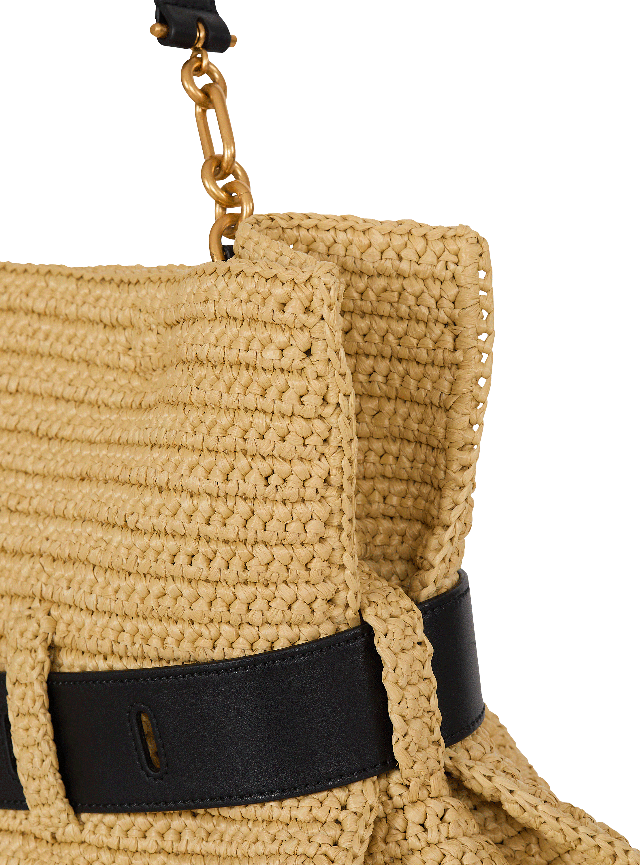 Medium Anthem bag in smooth leather and crochet