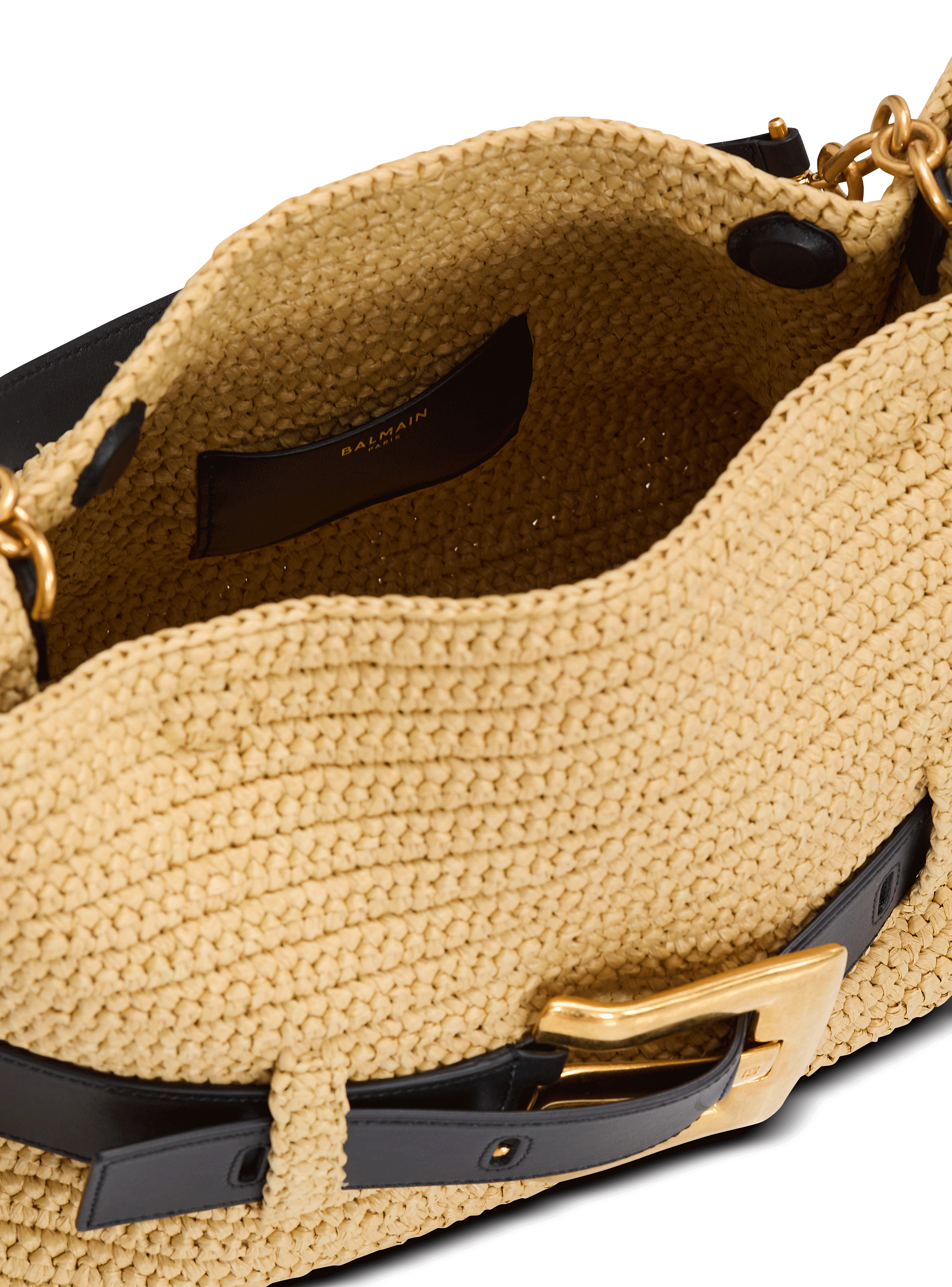 Medium Anthem bag in smooth leather and crochet