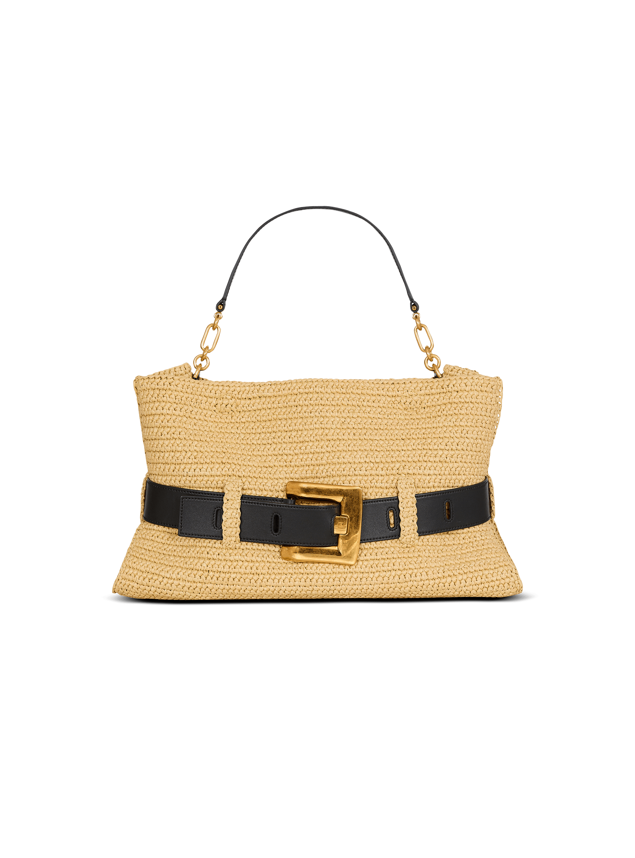 Medium Anthem bag in smooth leather and crochet