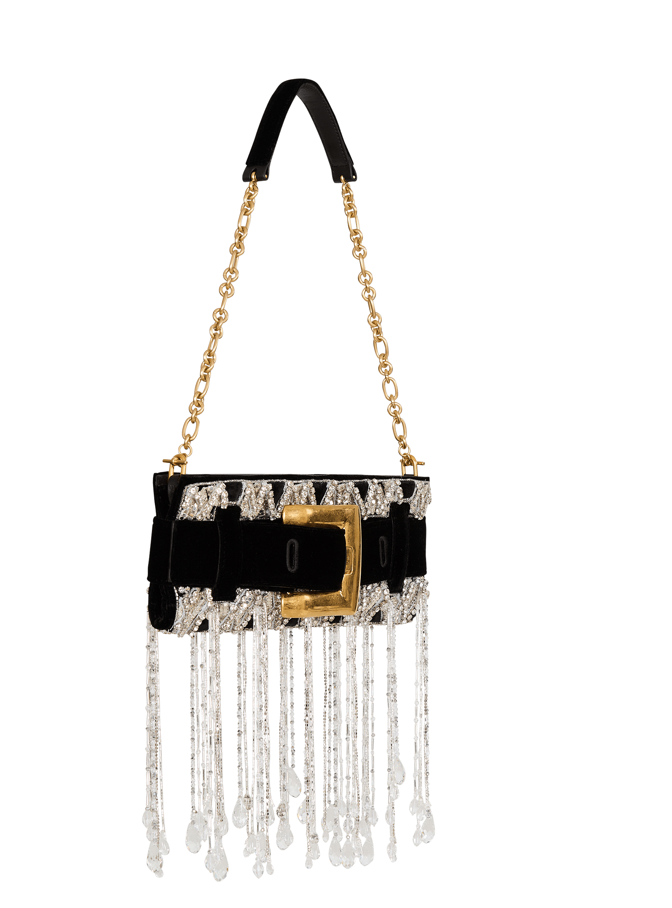 Pochette Anthem en velours brod&eacute; 