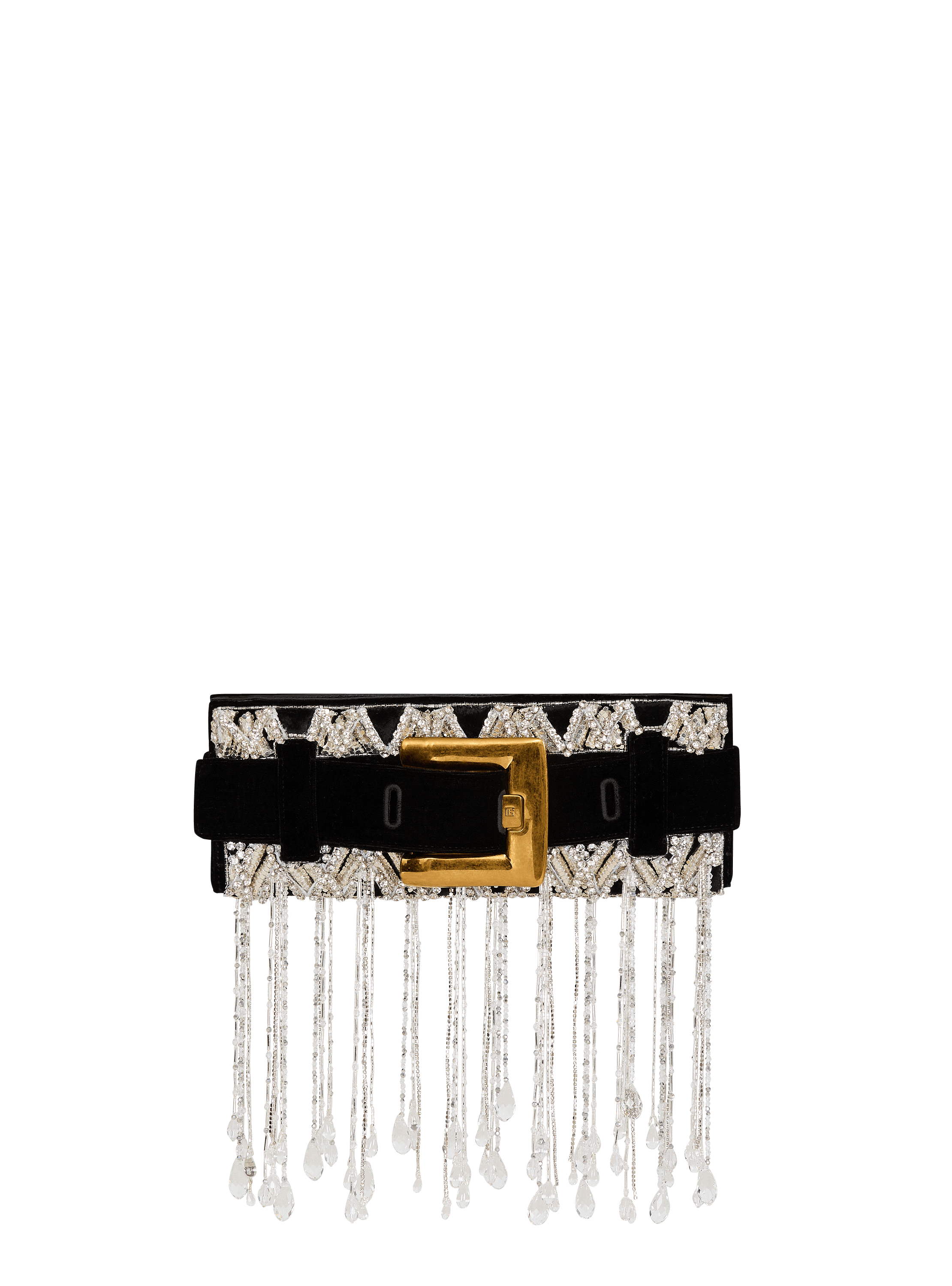 Pochette Anthem en velours brod&eacute; 