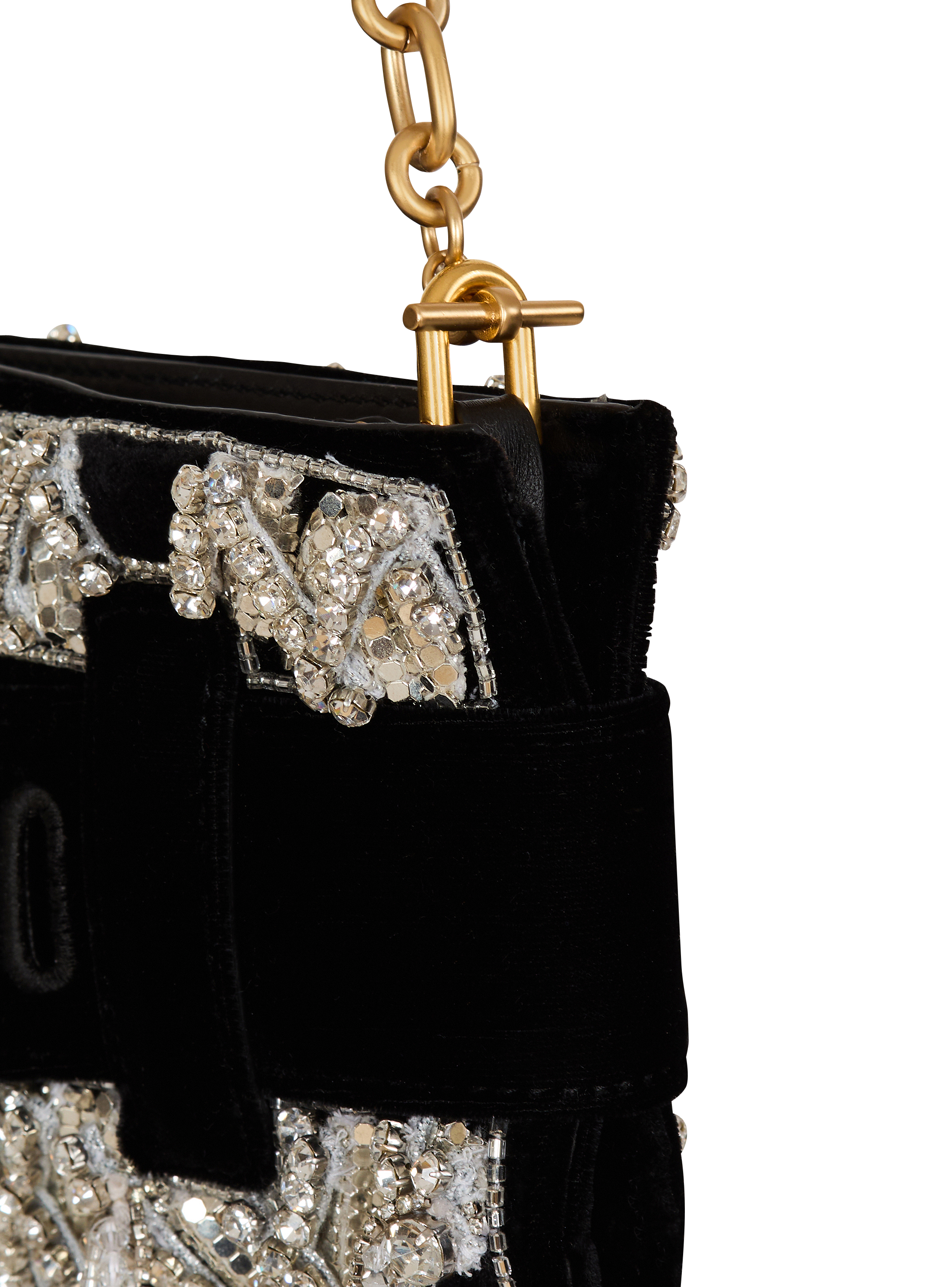 Pochette Anthem en velours brod&eacute; 