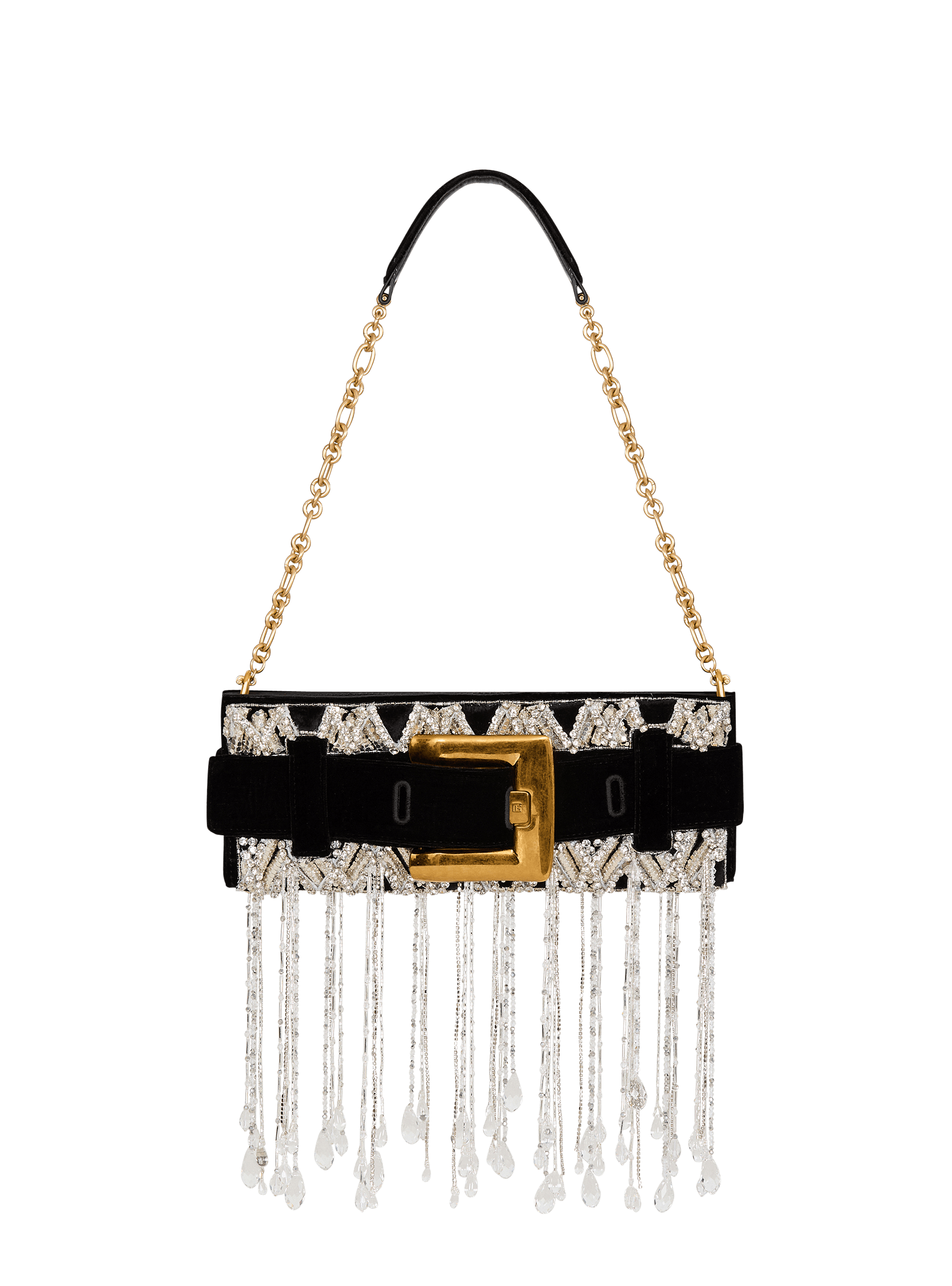 Pochette Anthem en velours brod&eacute; 