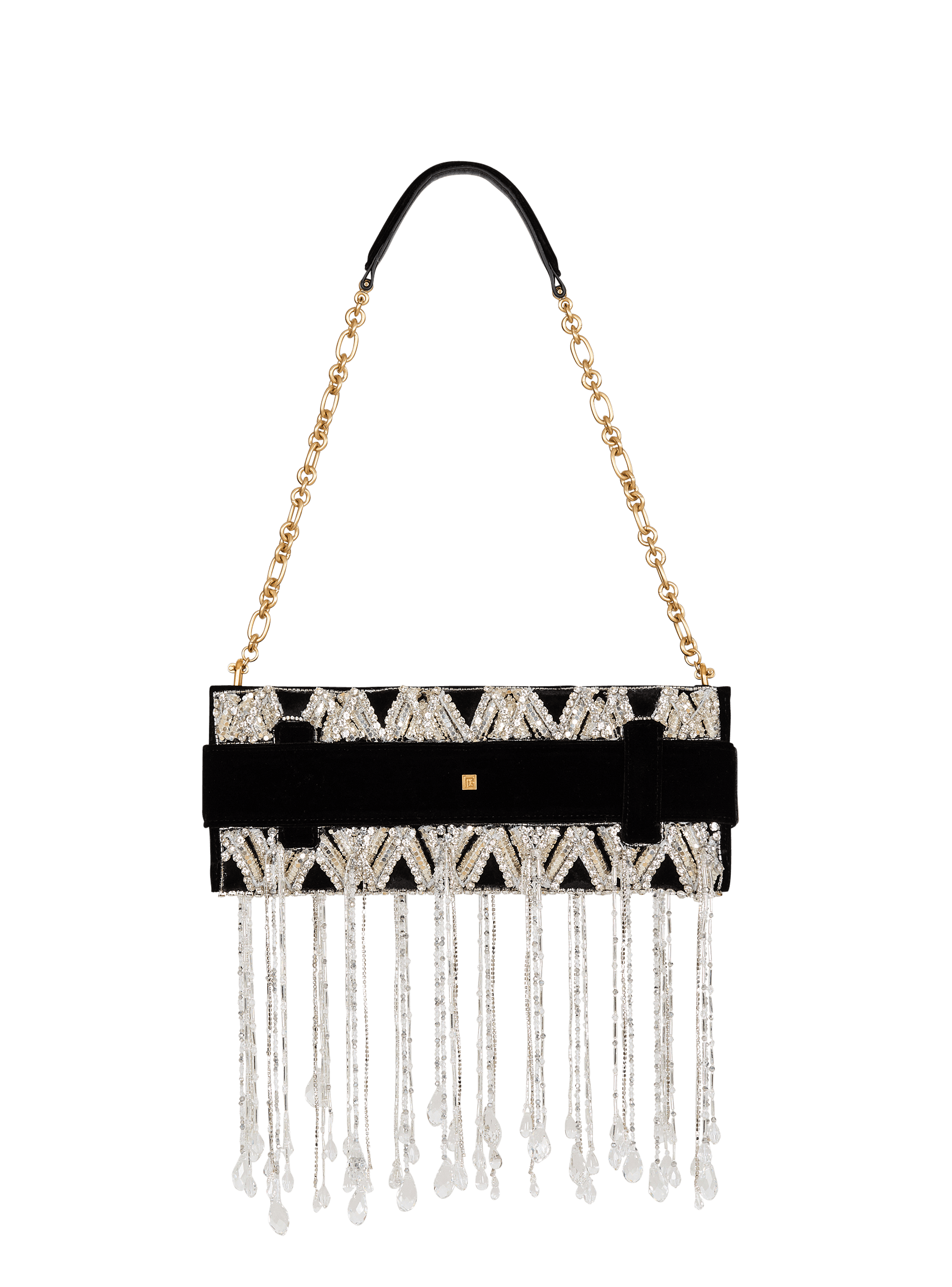 Pochette Anthem en velours brod&eacute; 