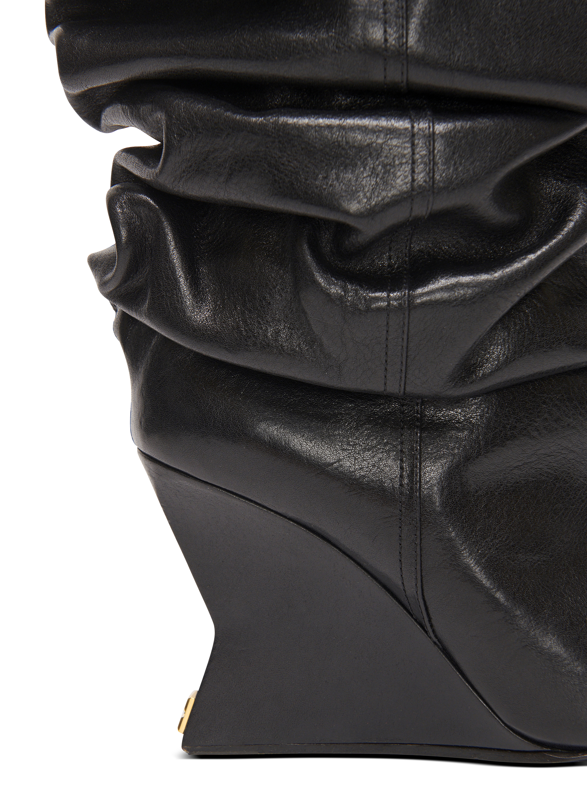 Suede leather Wedge thigh-high boots