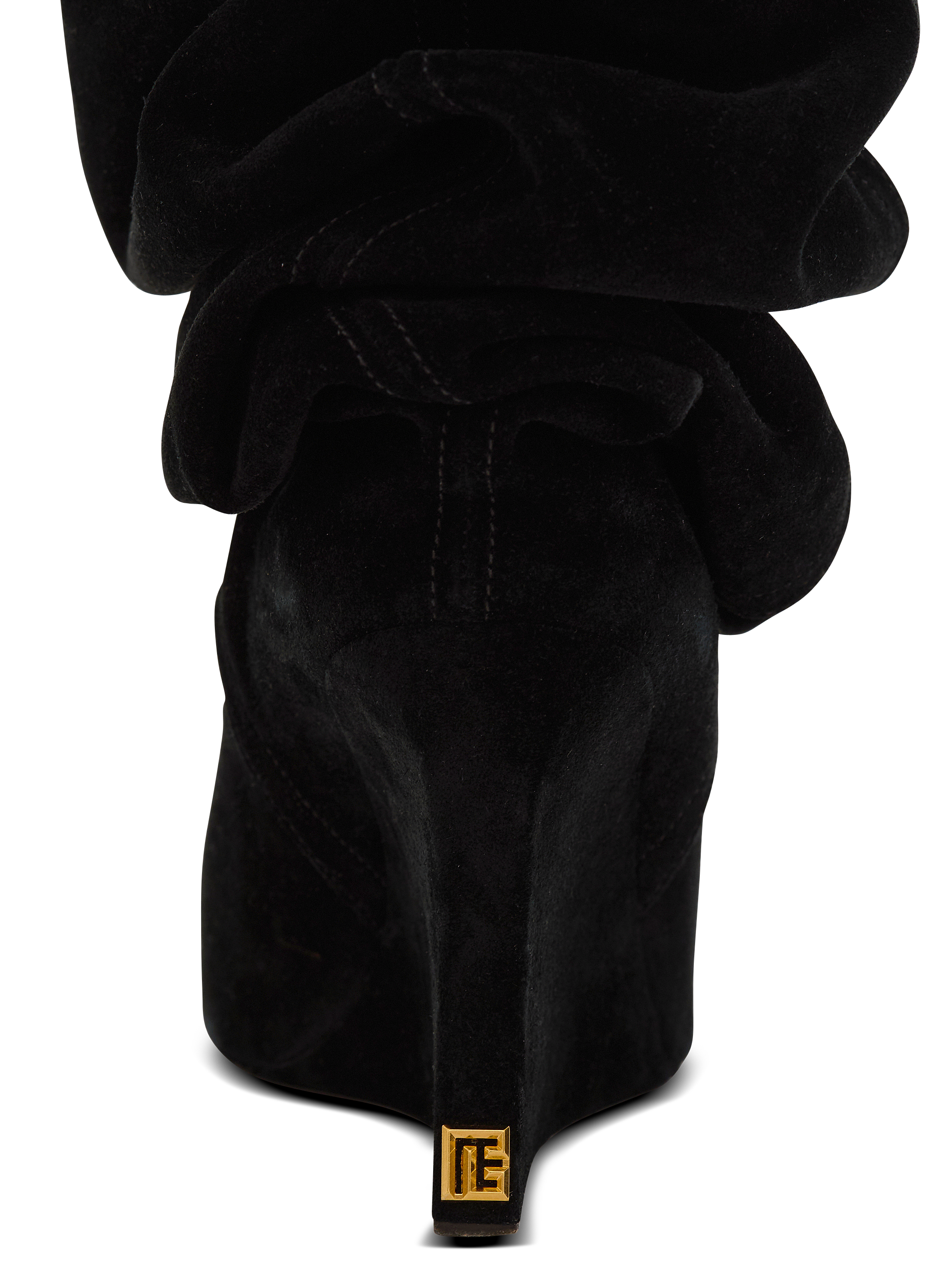 Suede leather Wedge thigh-high boots