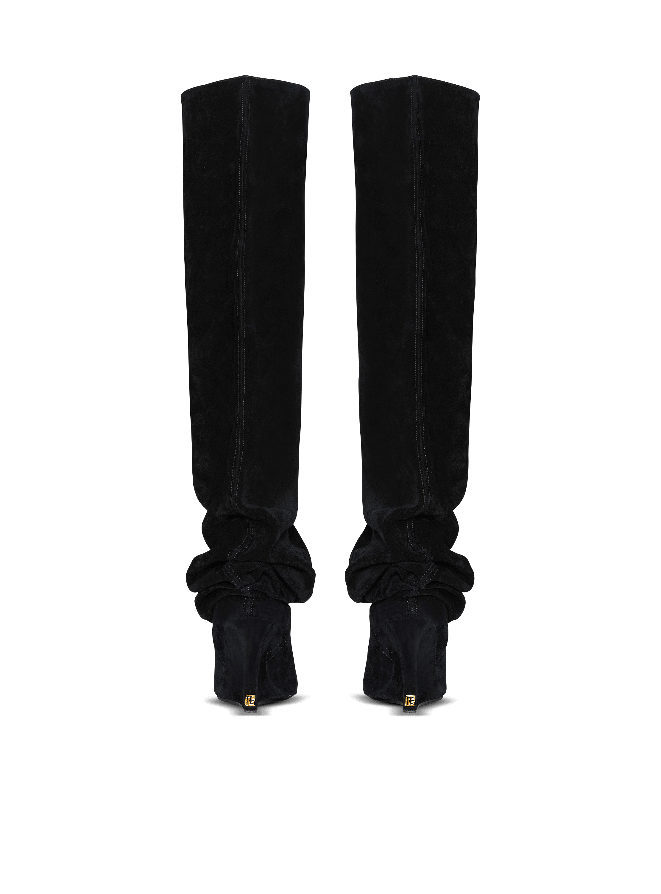 Suede leather Wedge thigh-high boots