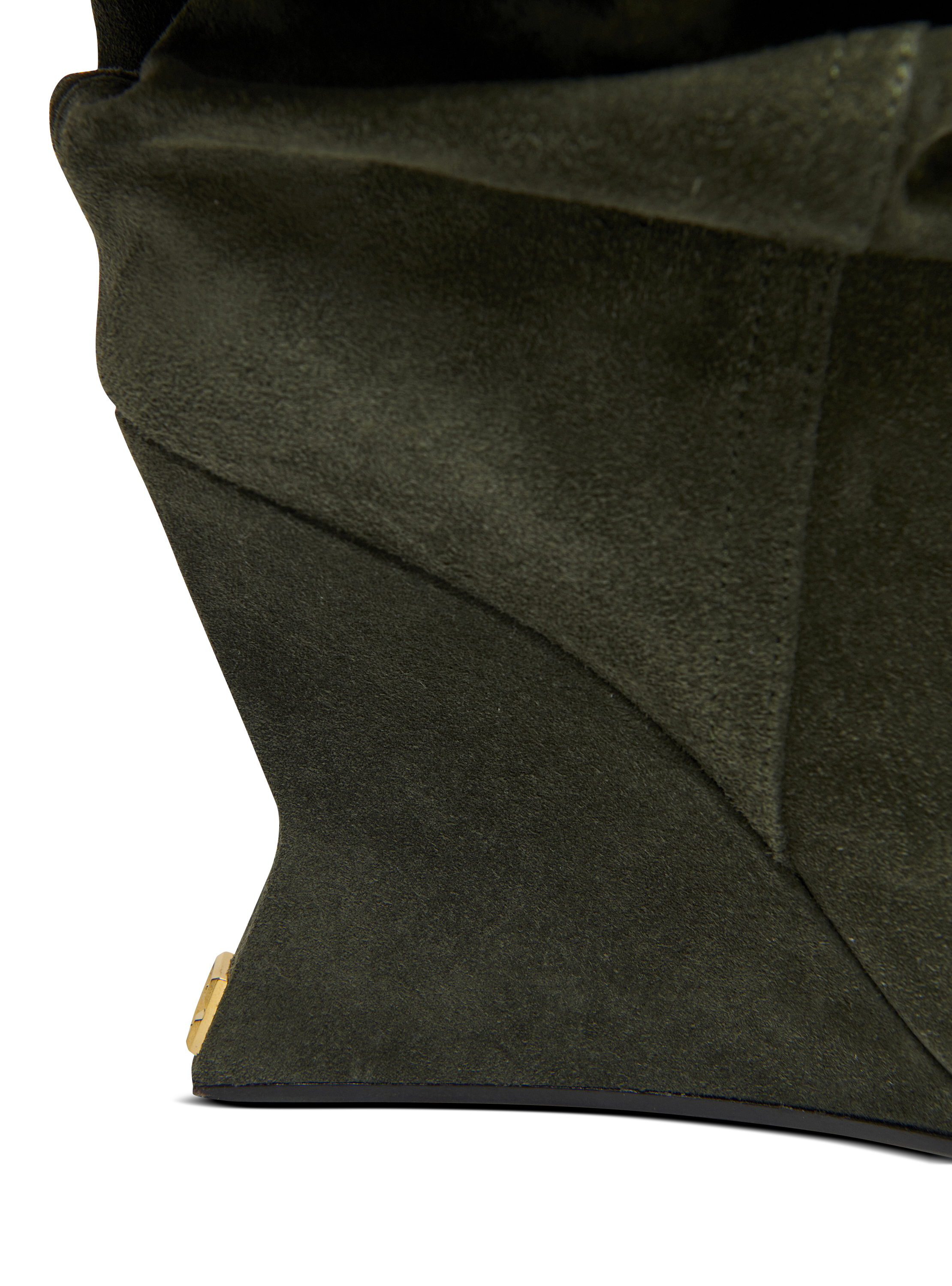 Suede leather Wedge thigh-high boots