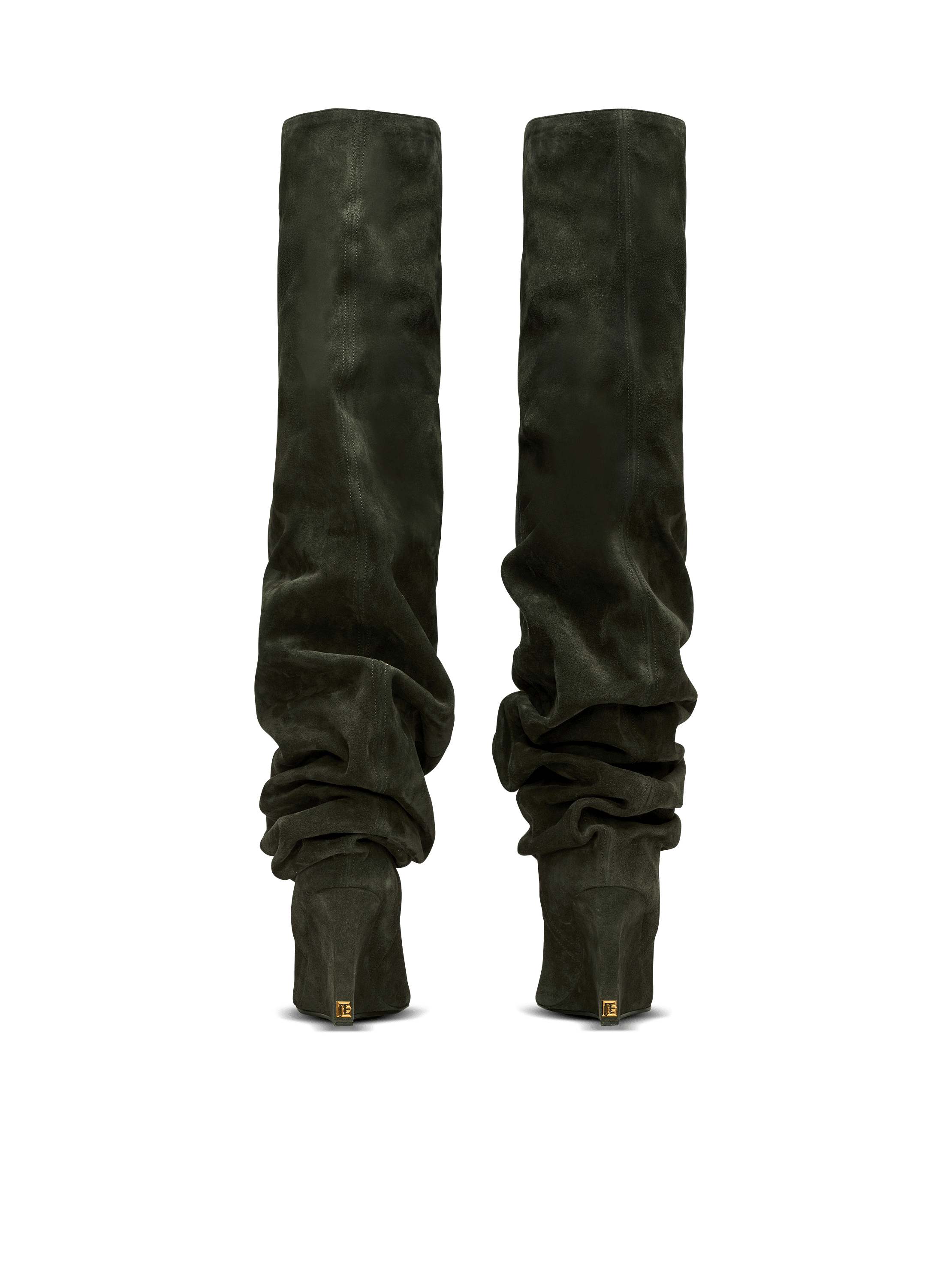 Suede leather Wedge thigh-high boots
