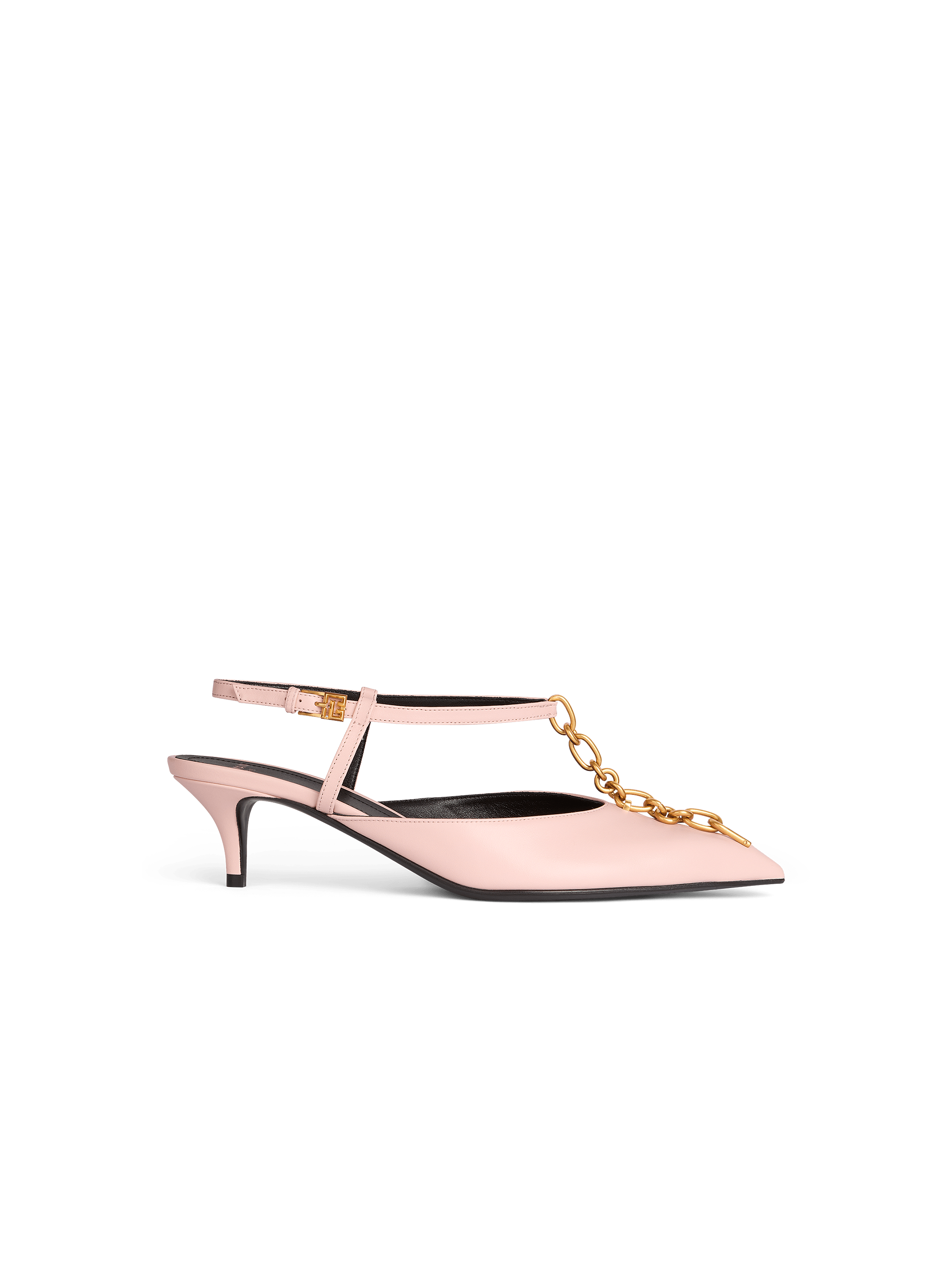 Slingback Sync con tacco in pelle e catena