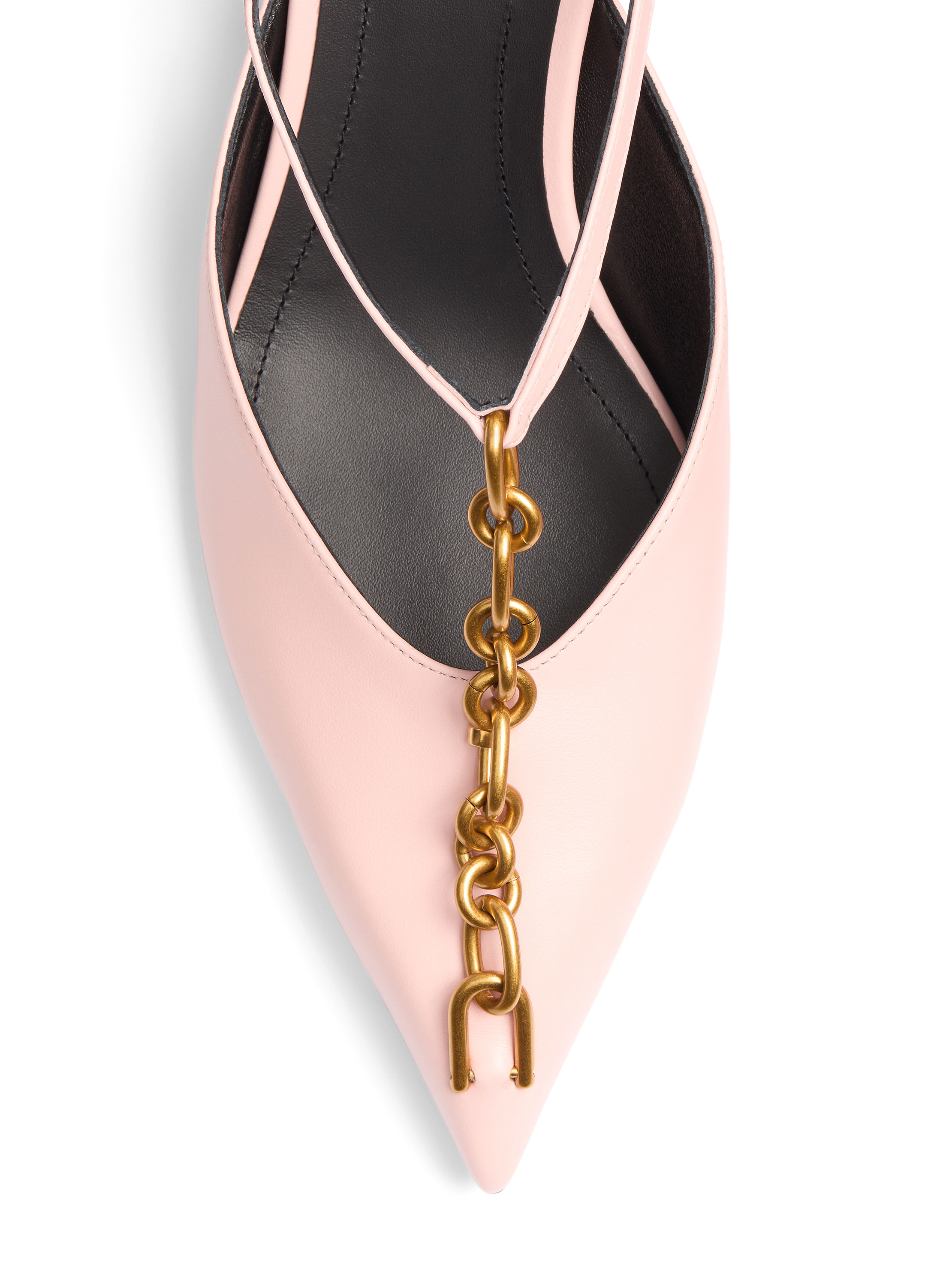 Slingback Sync con tacco in pelle e catena