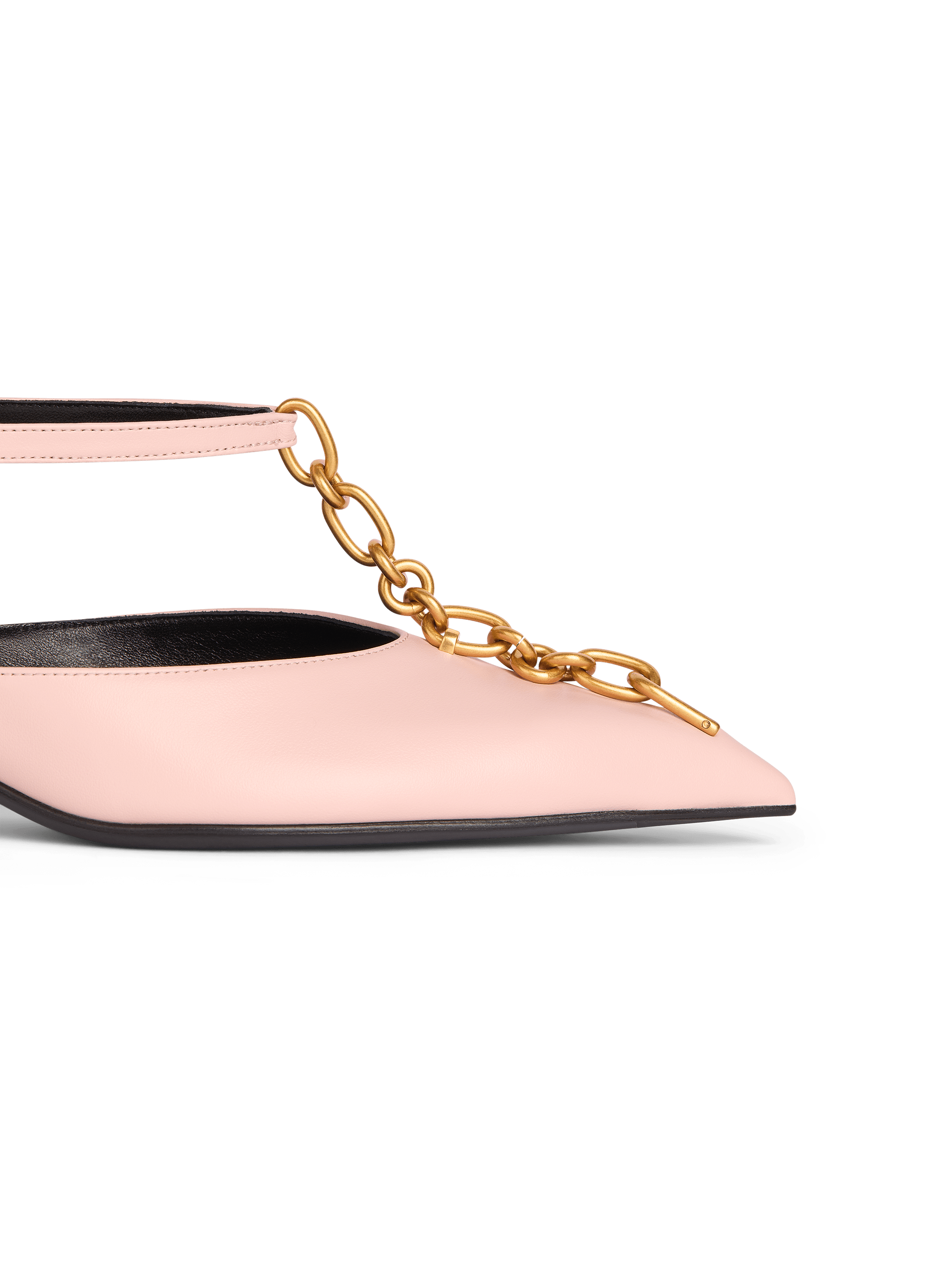 Slingback Sync con tacco in pelle e catena