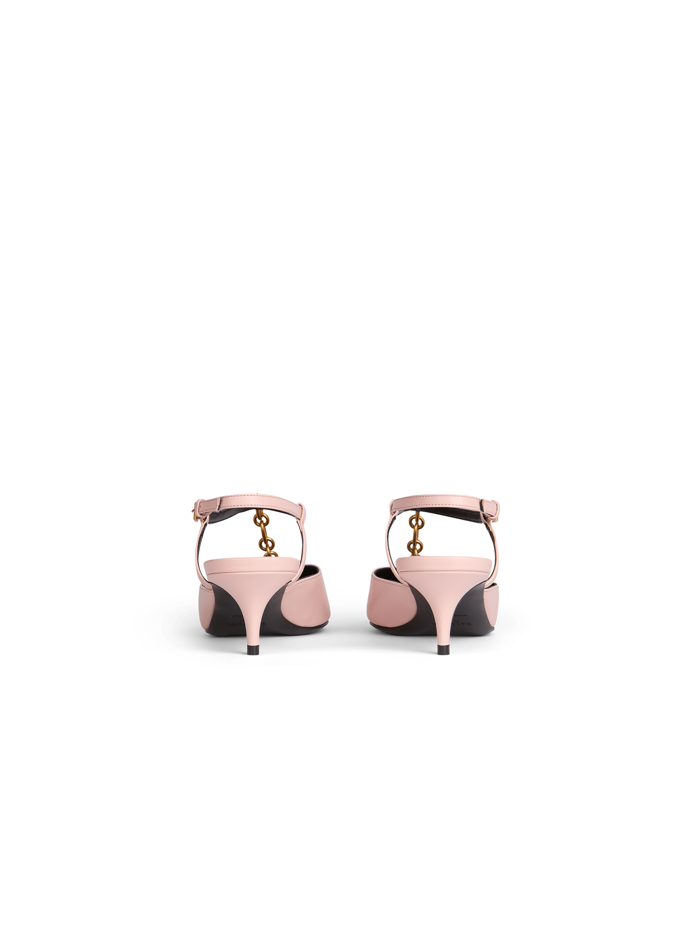 Slingback Sync con tacco in pelle e catena