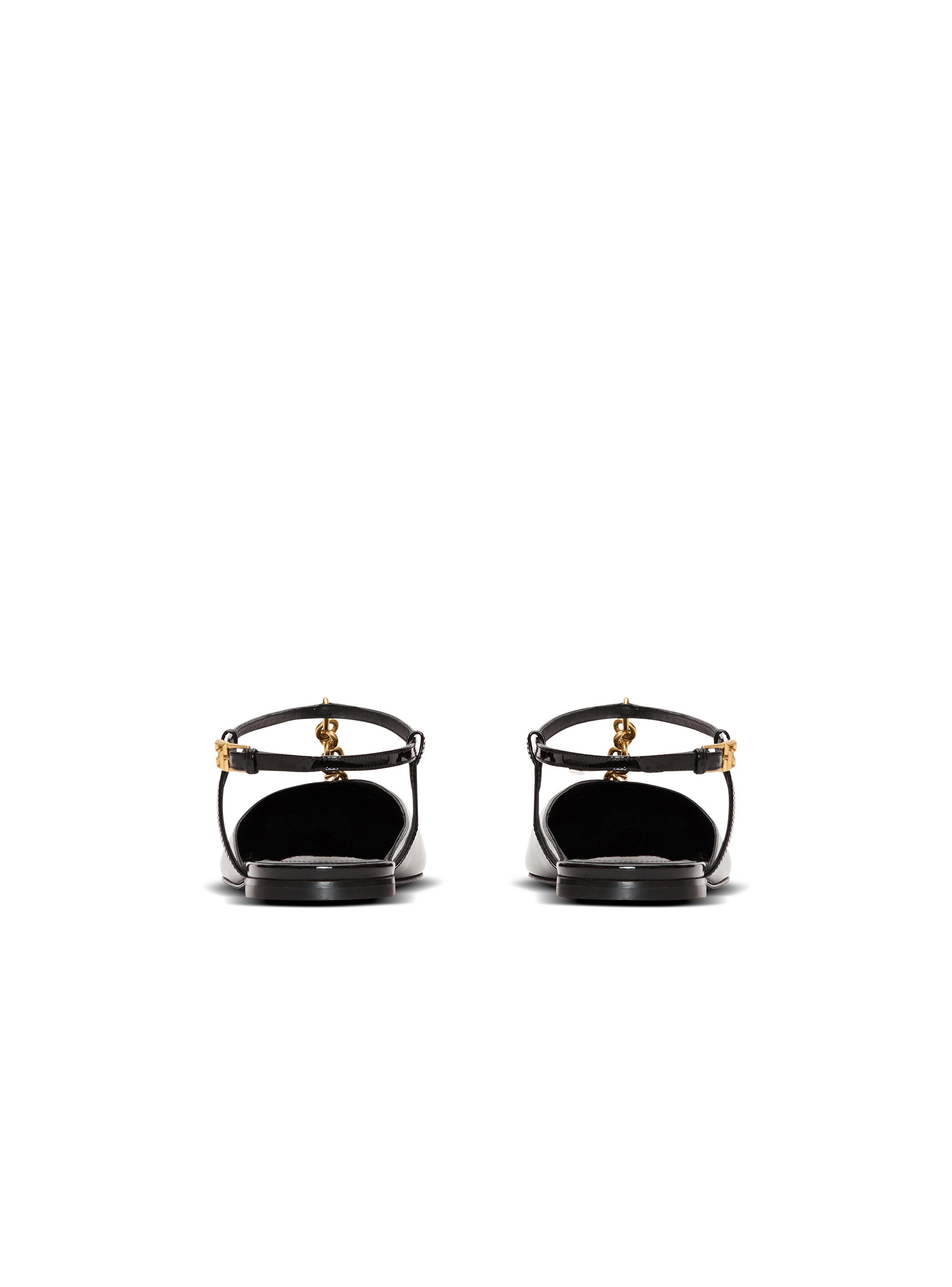 Sync chain sandals in patent leather