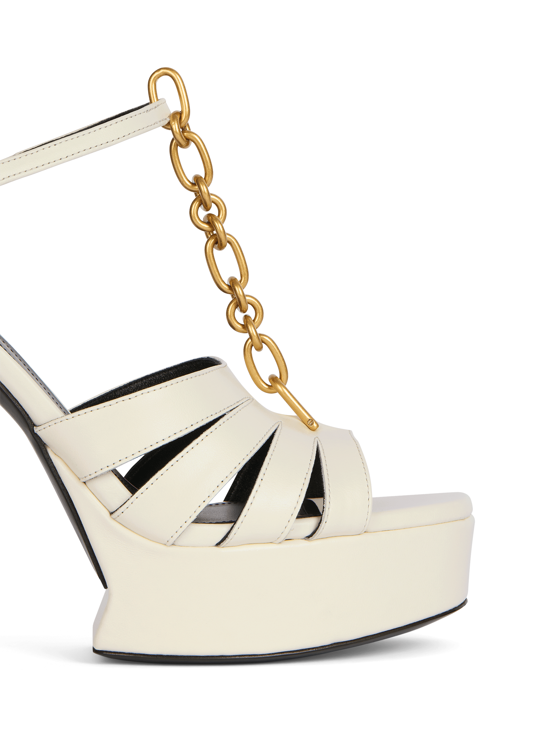 Sync platform sandals in smooth leather