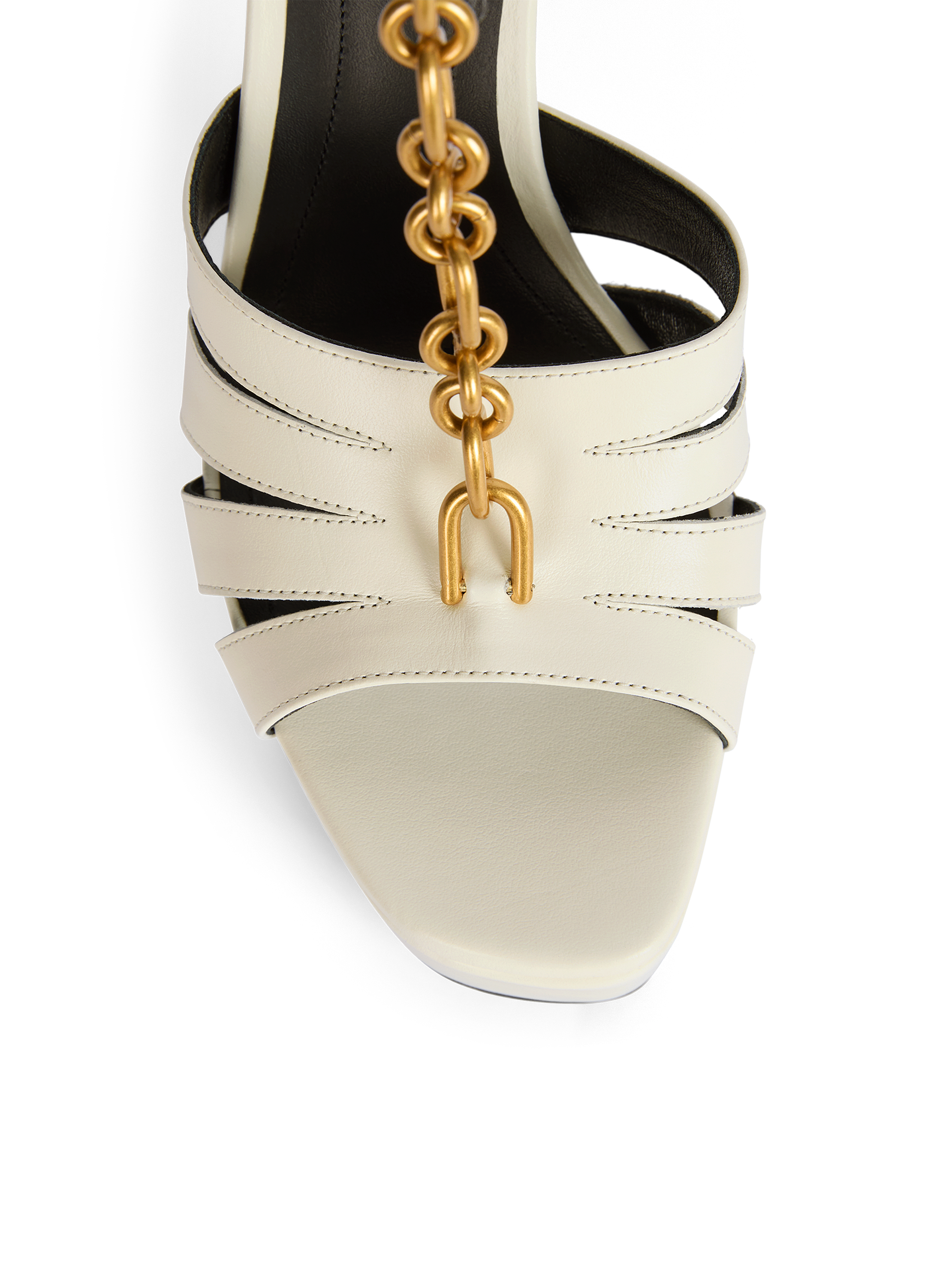 Sync platform sandals in smooth leather