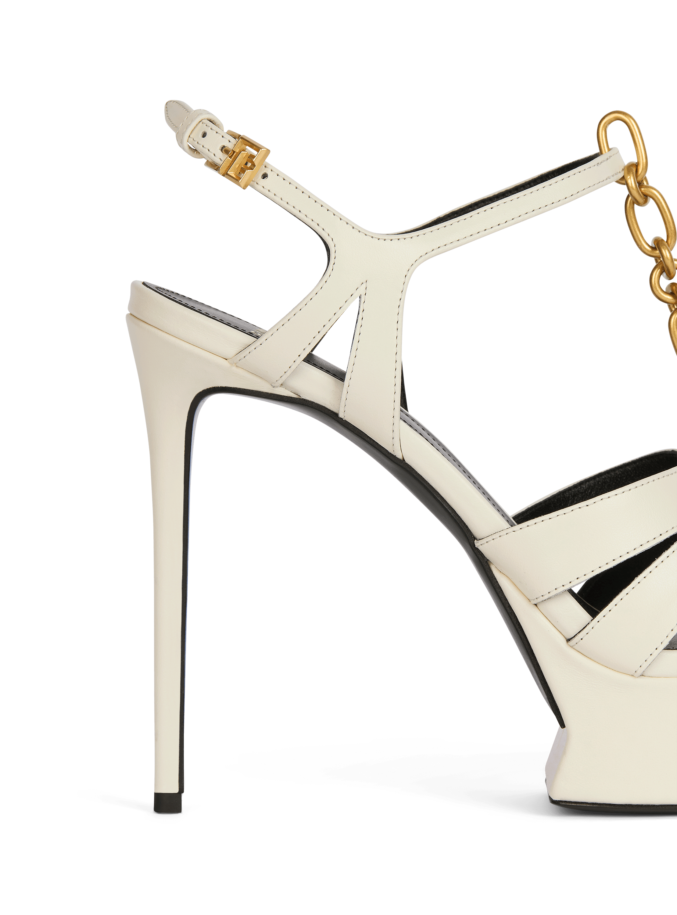 Sync platform sandals in smooth leather