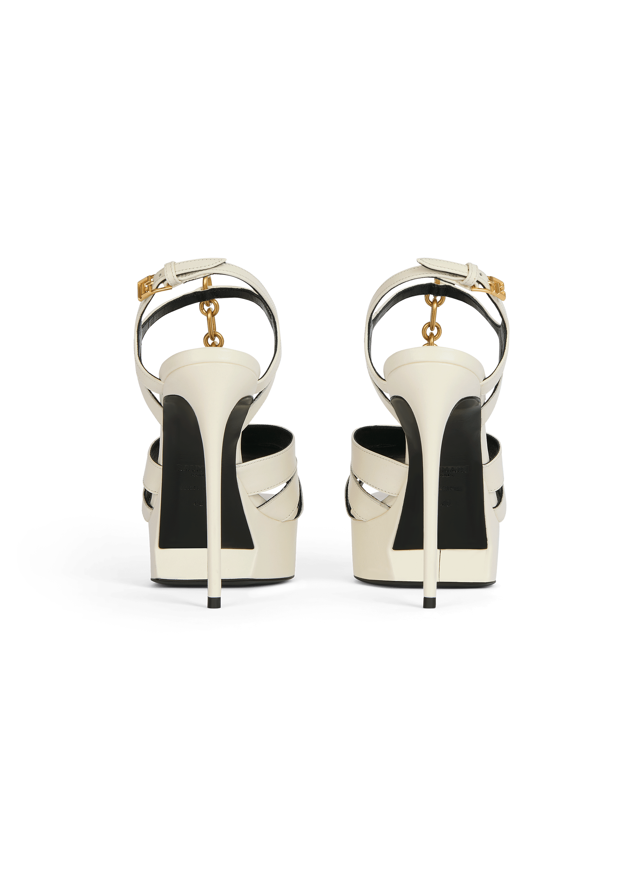 Sync platform sandals in smooth leather