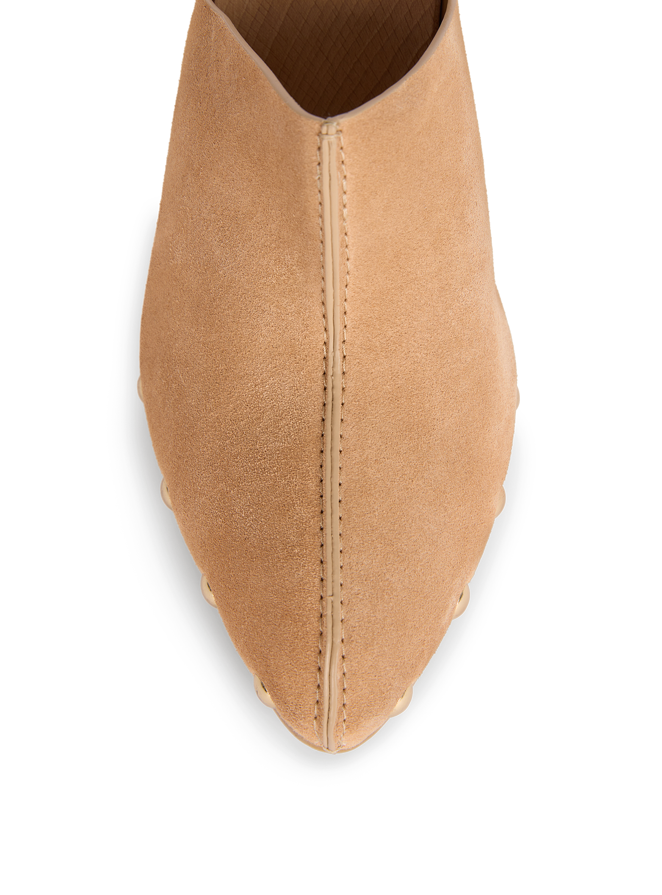 Wedge clogs in wood and suede