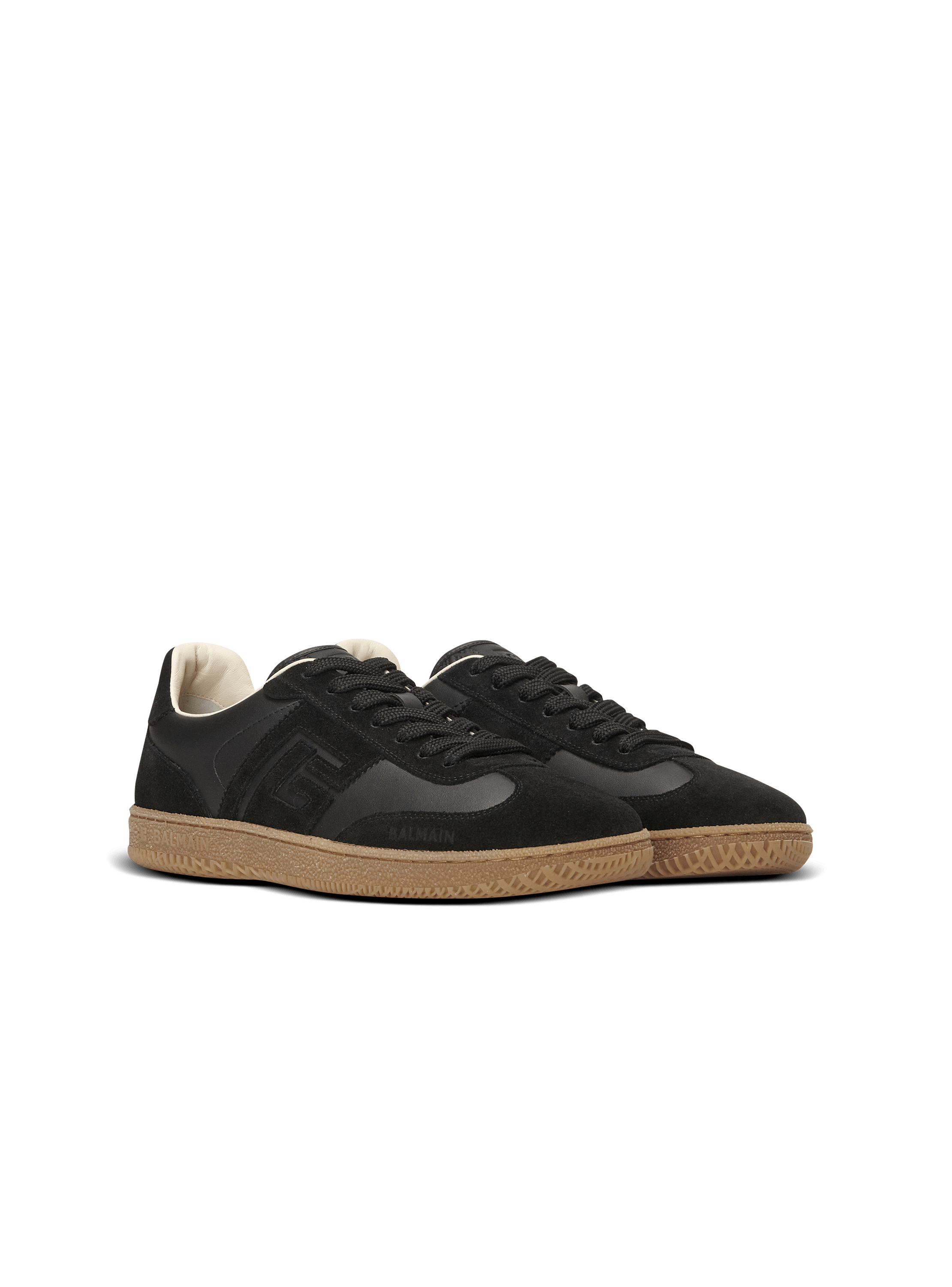 Sneakers Balmain Swan in pelle liscia e scamosciata