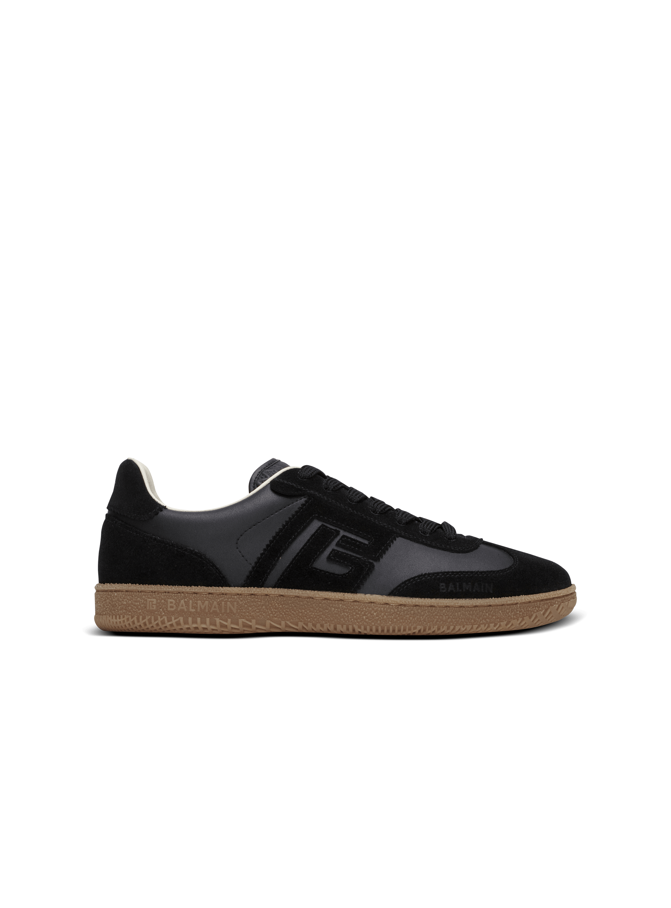 Sneakers Balmain Swan in pelle liscia e scamosciata