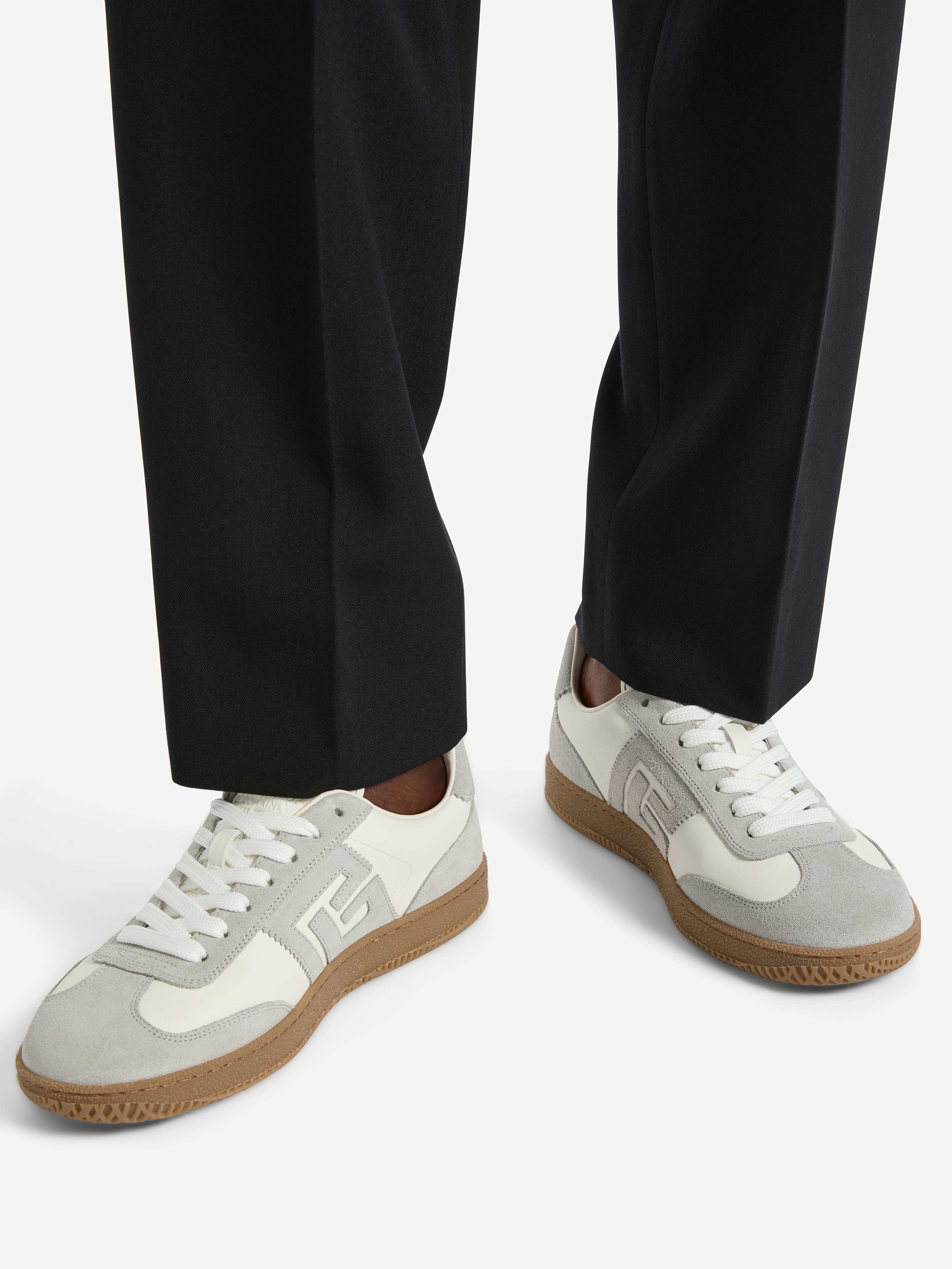 Balmain Swan trainers in smooth leather and suede