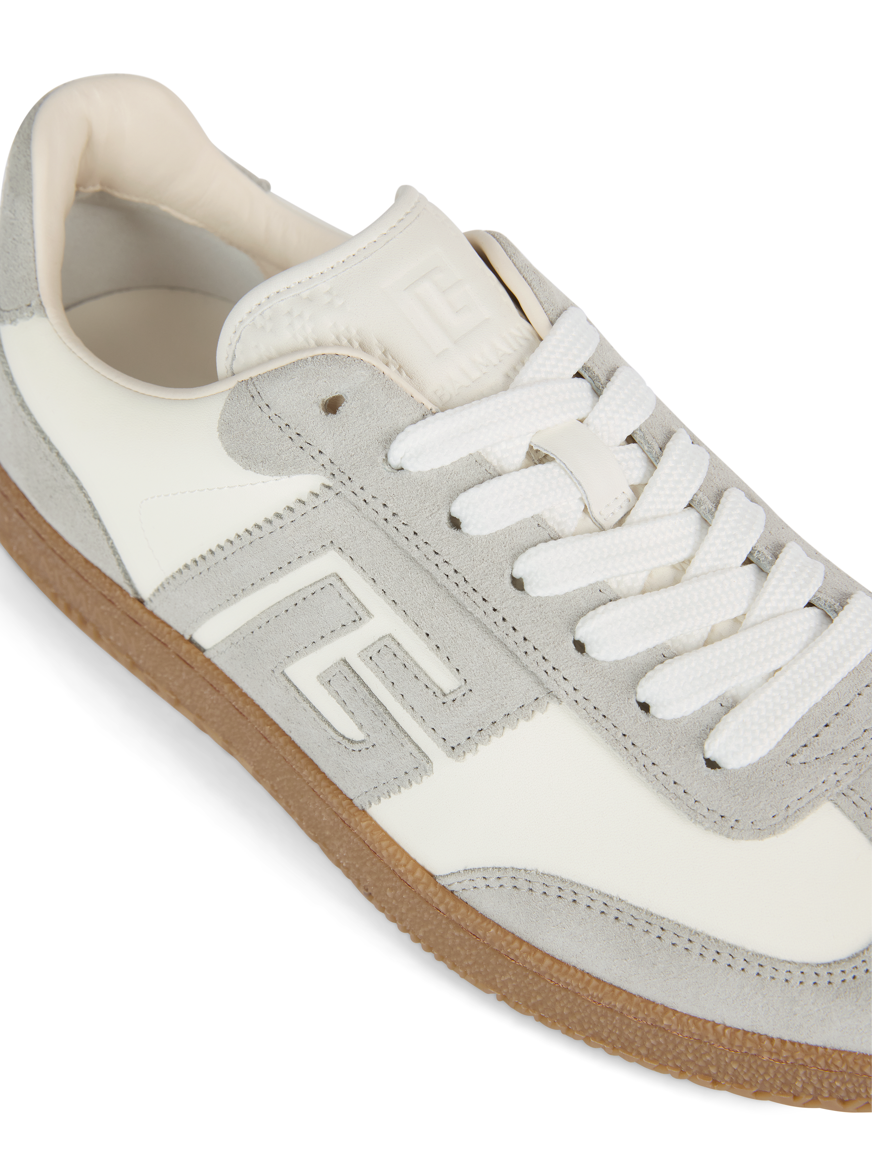 Balmain Swan trainers in smooth leather and suede